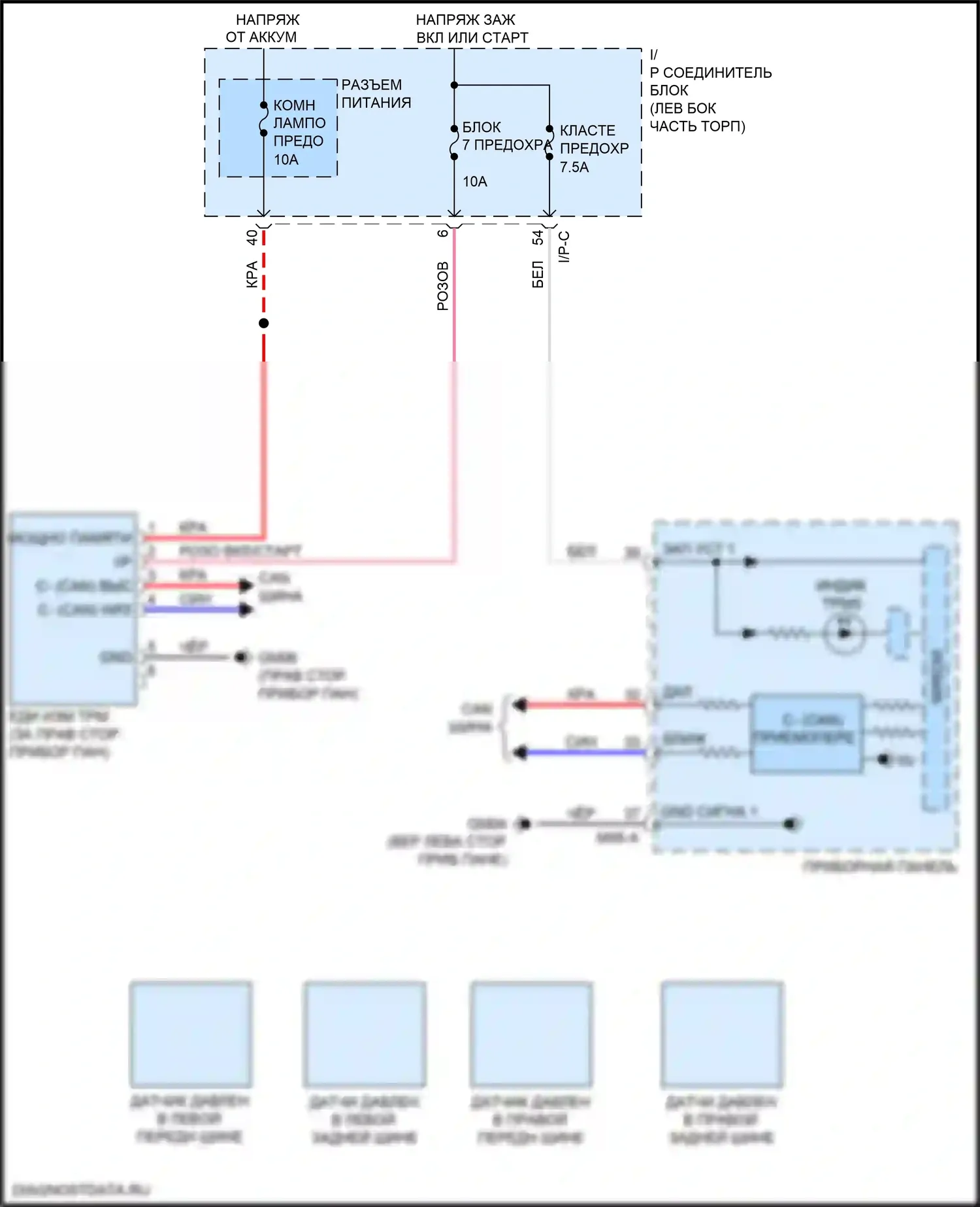 Rio Kia IV (2017-2020): Электросхема контроля давления в шинах 