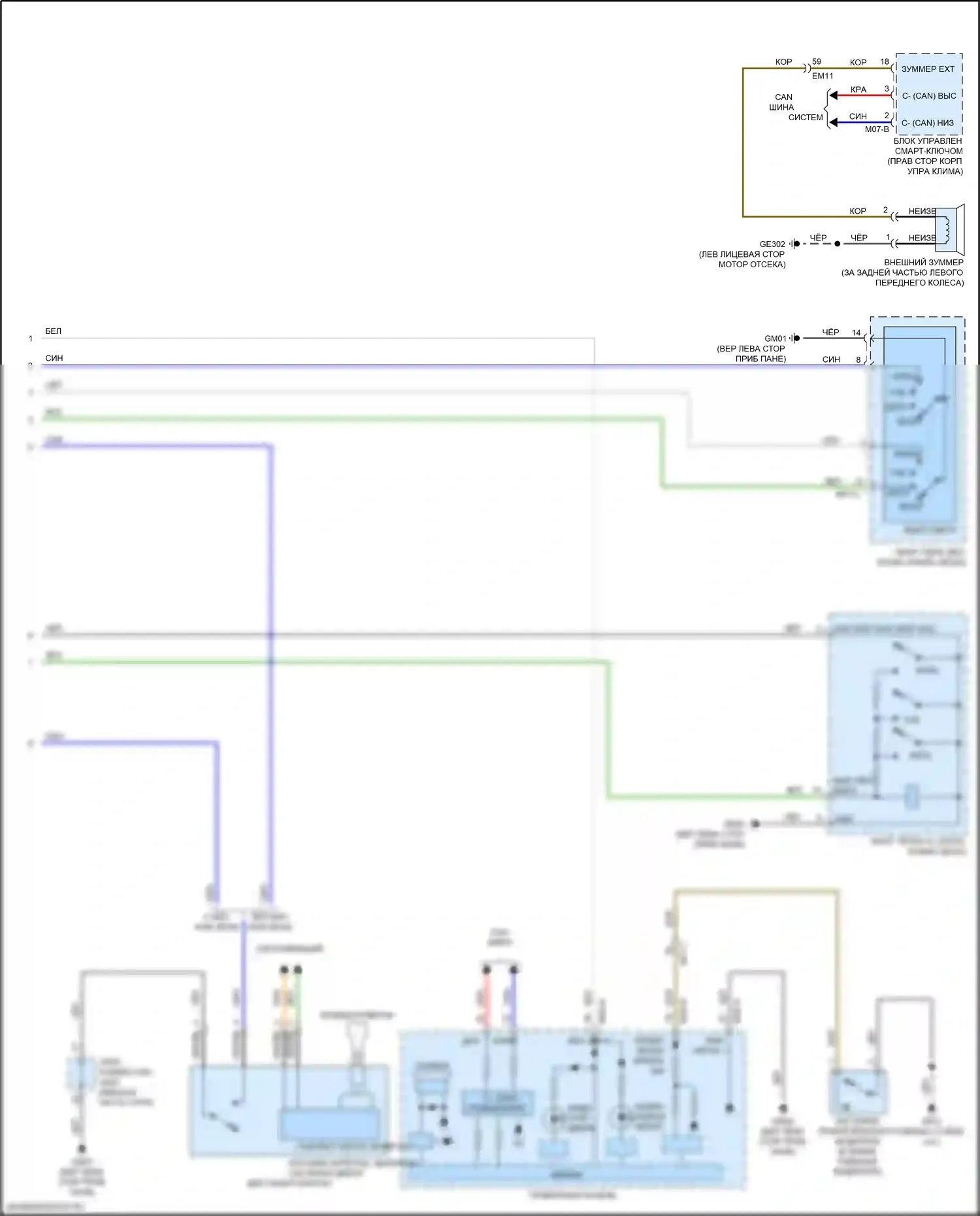 Rio Kia IV (2017-2020): Электросхема звонка (2 из 2) 