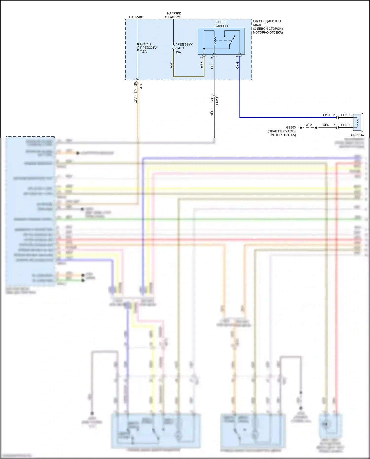 Rio Kia IV (2017-2020): Электросхема центрального замка (1 из 3) 