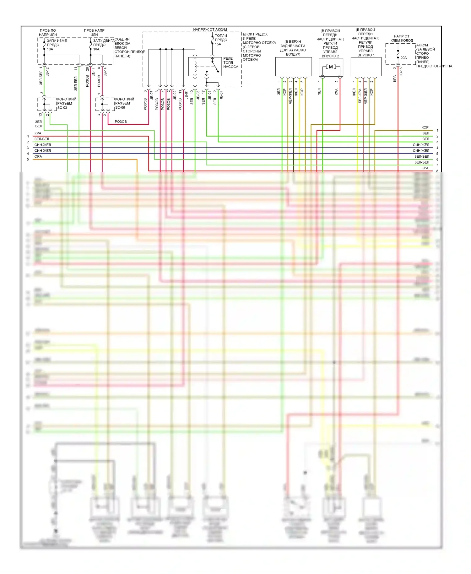 Sedona Kia I (1998-2006): Электросхема двигателя 3.5l (2 из 4) 