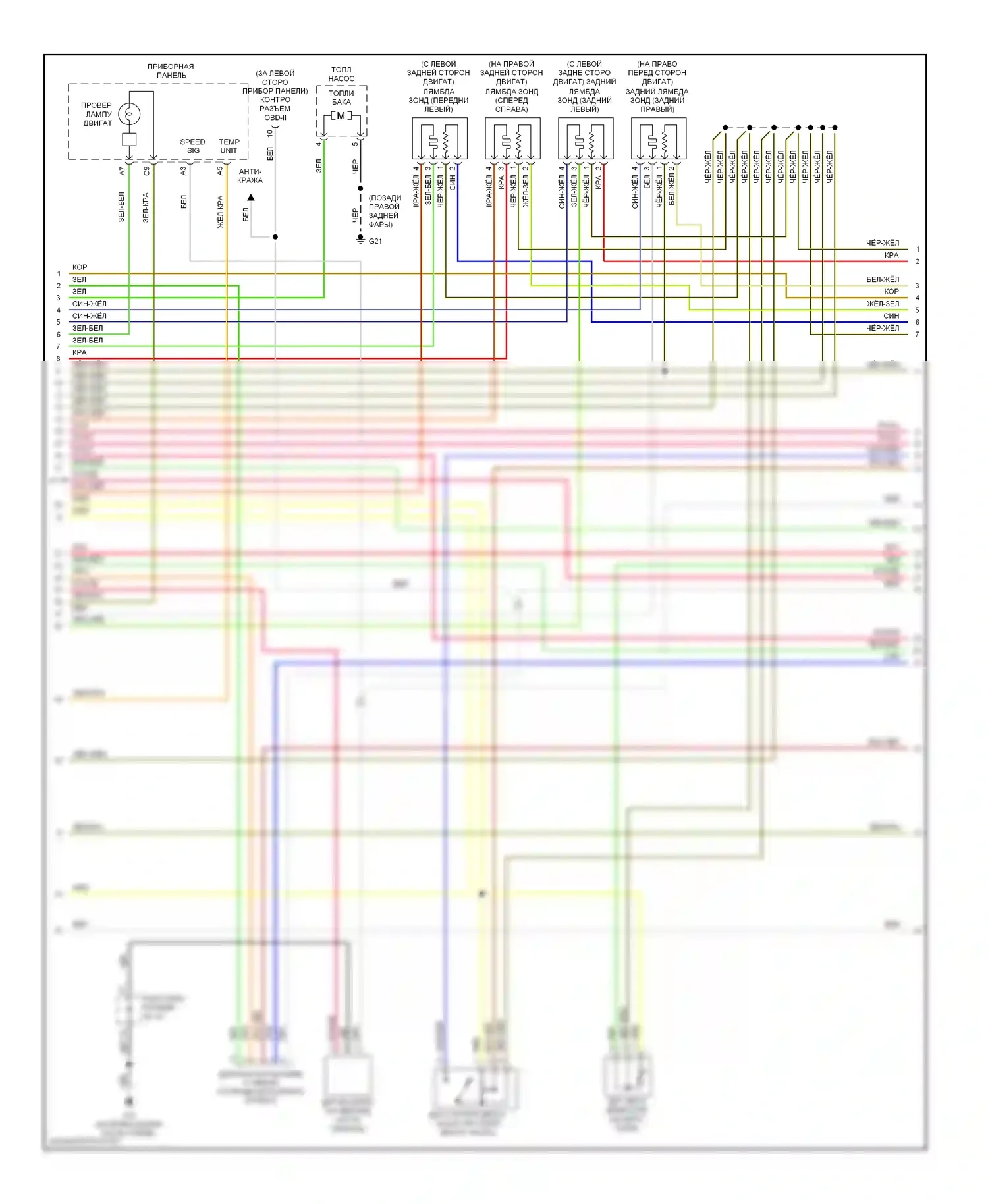 Sedona Kia I (1998-2006): Электросхема двигателя 3.5l (3 из 4) 