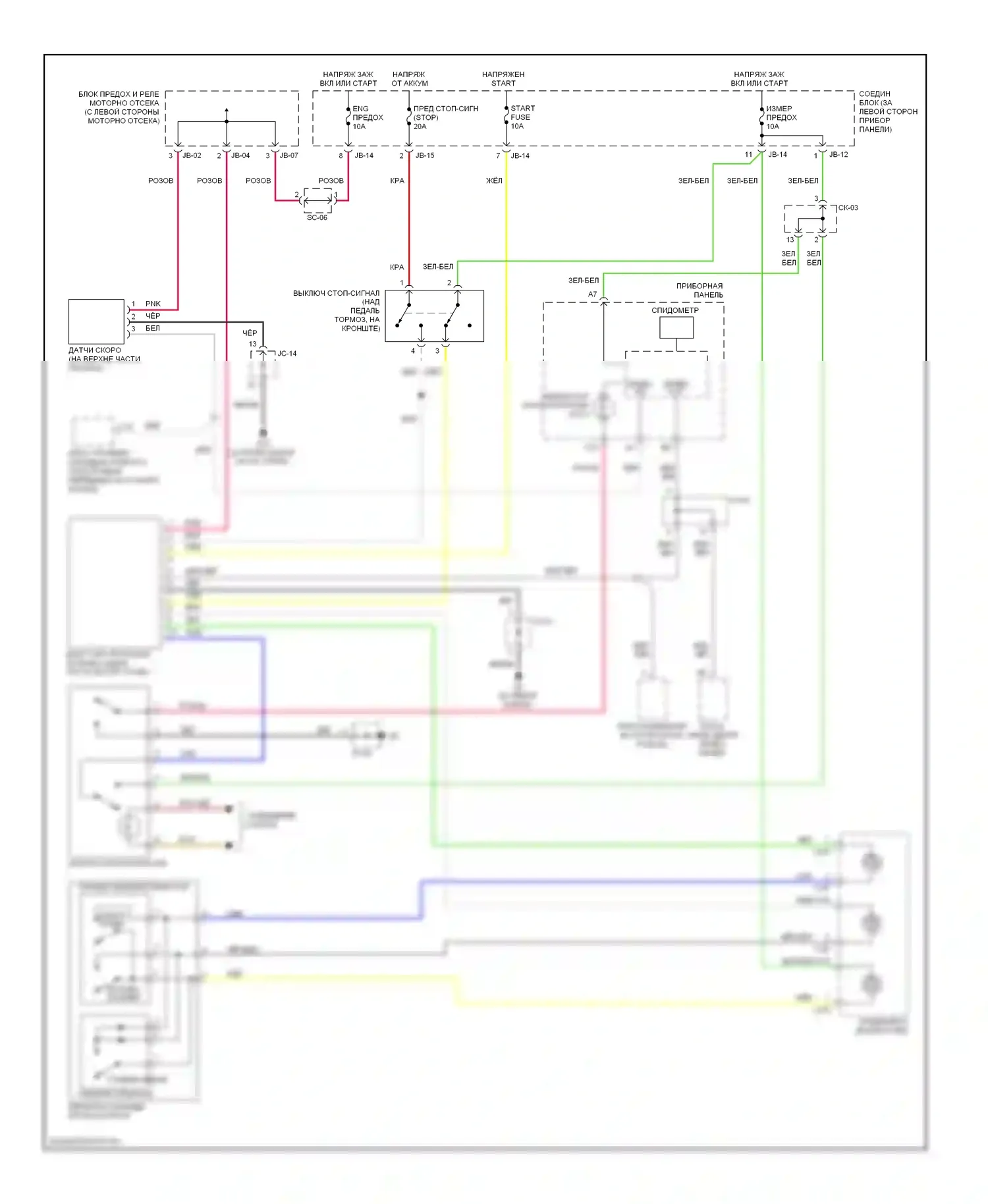 Sedona Kia I (1998-2006): Электросхема круиз-контроля 