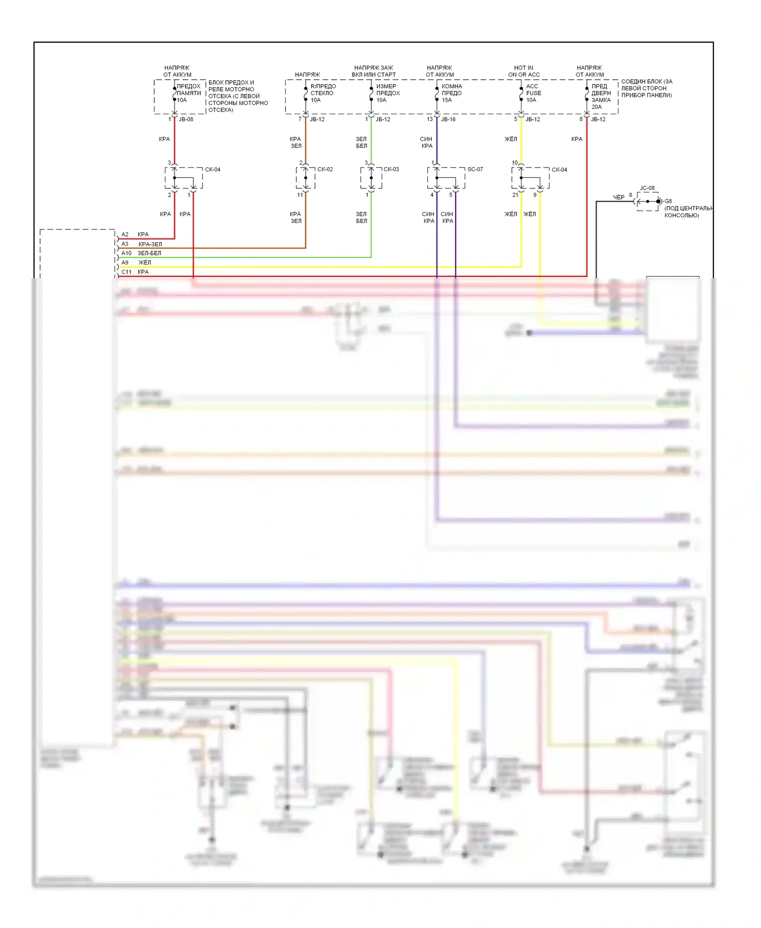 Sedona Kia I (1998-2006): Сигнализации электросхема (1 из 2) 