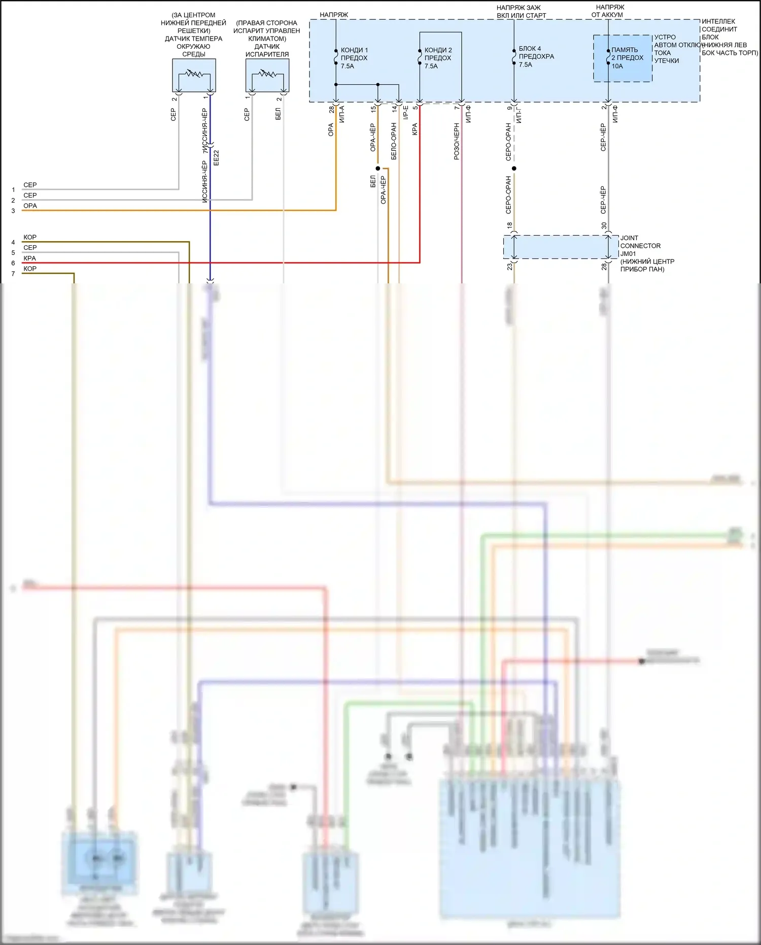 Sedona Kia III (2014-2020): Электросхема климат контроля (3 из 5) 