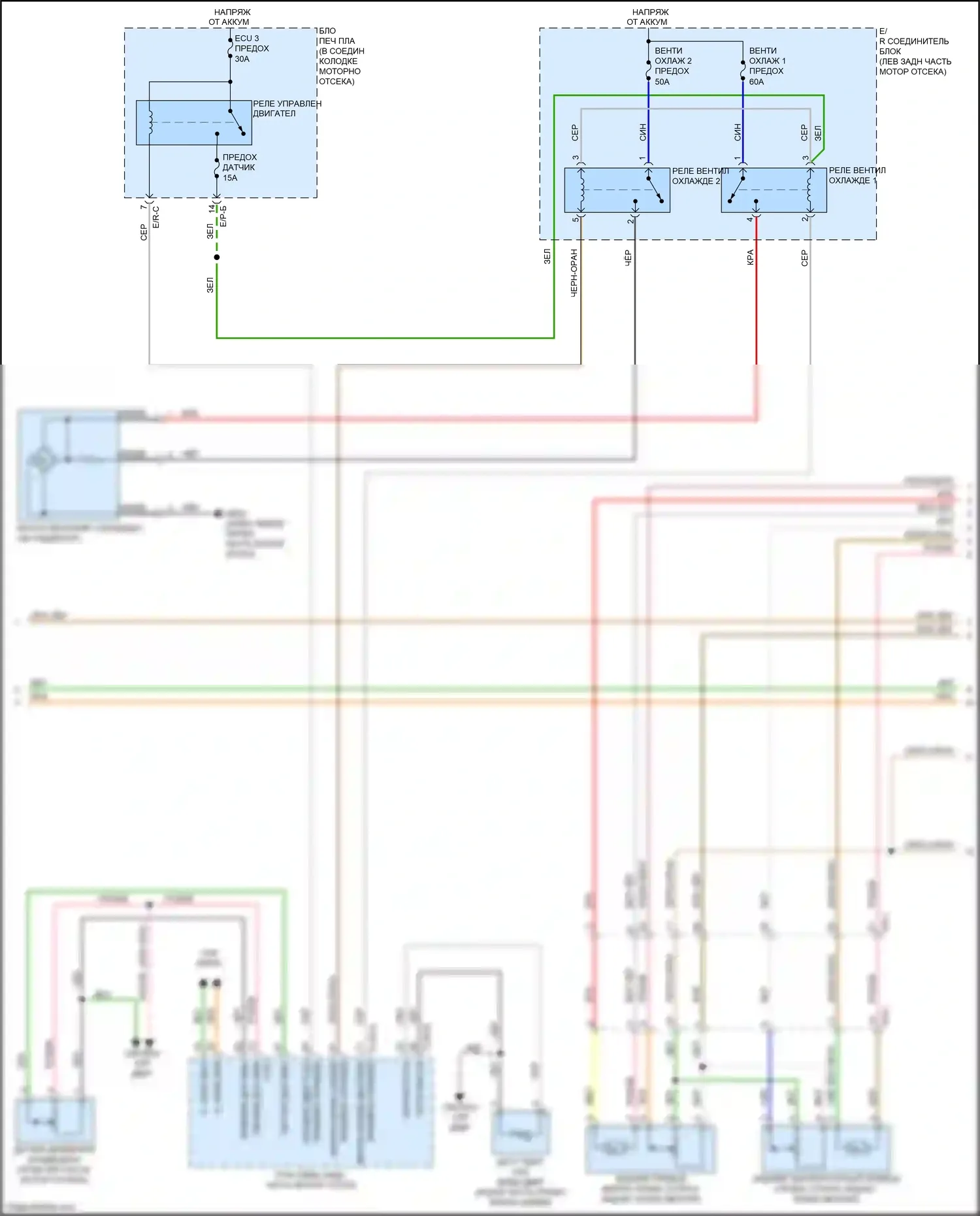 Sedona Kia III (2014-2020): Электросхема климат контроля (4 из 5) 