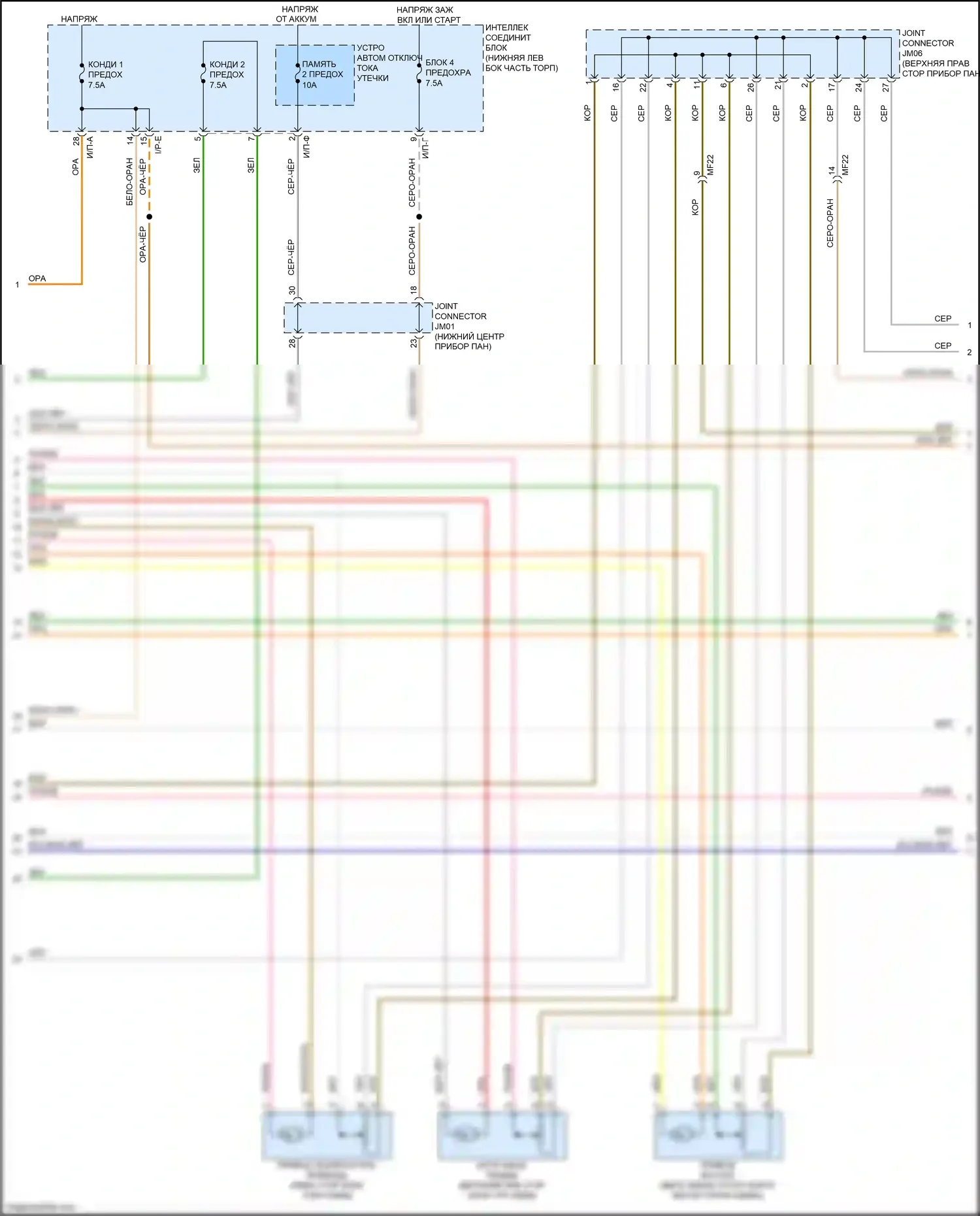 Sedona Kia III (2014-2020): Электросхема ручного кондиционера (2 из 5) 