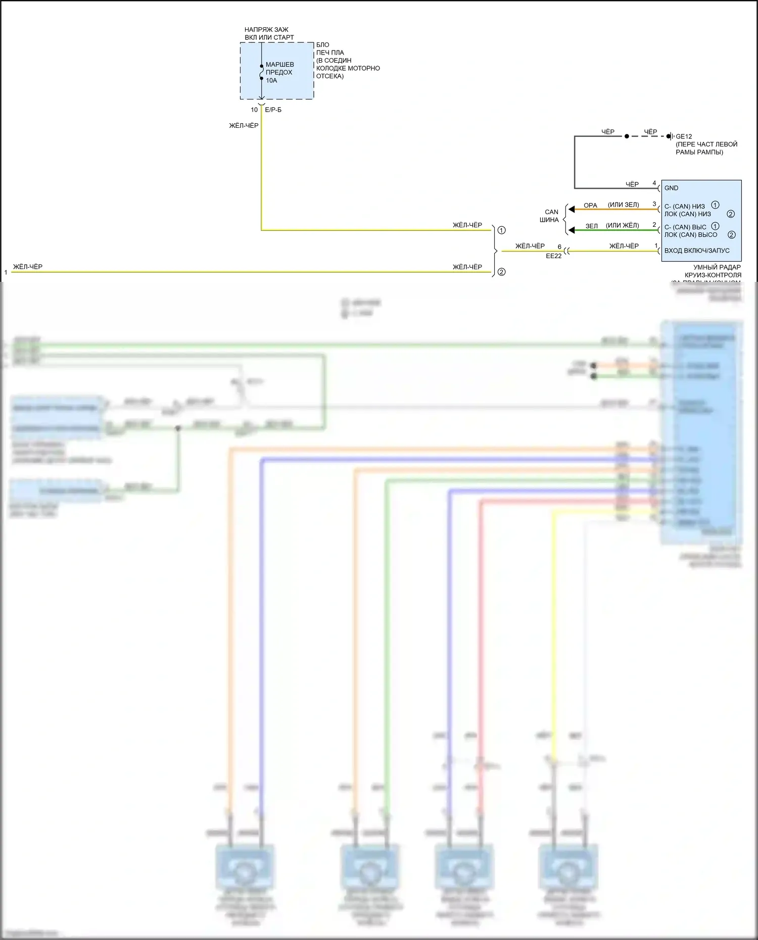 Sedona Kia III (2014-2020): Электросхема круиз-контроля (3 из 3) 