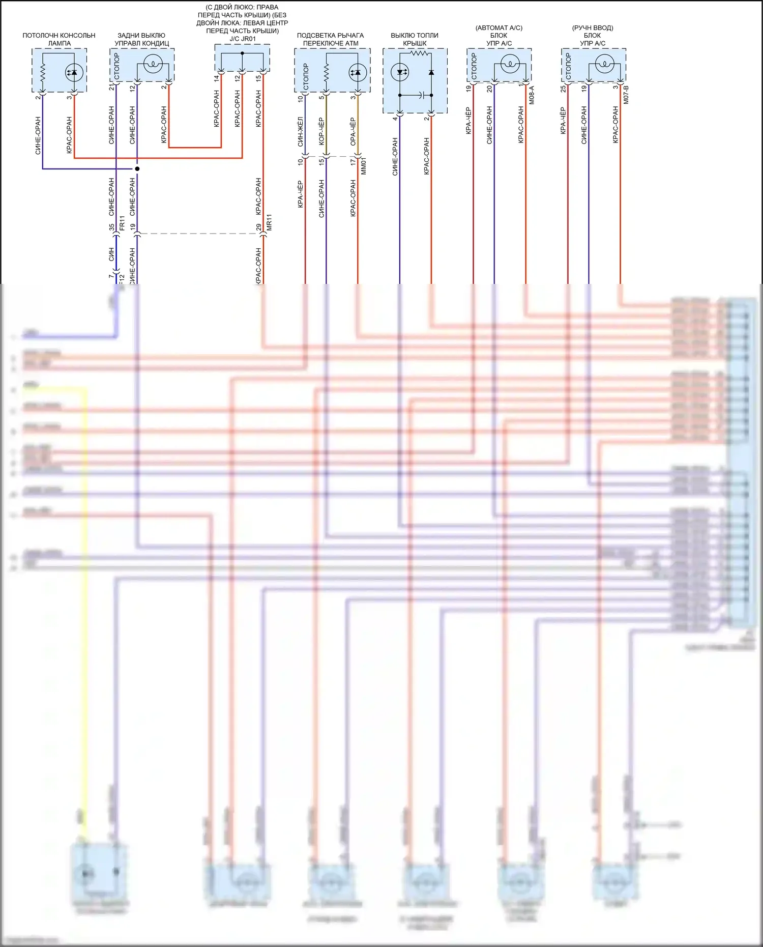 Sedona Kia III (2014-2020): Электросхема подсветки приборной панели (3 из 3) 