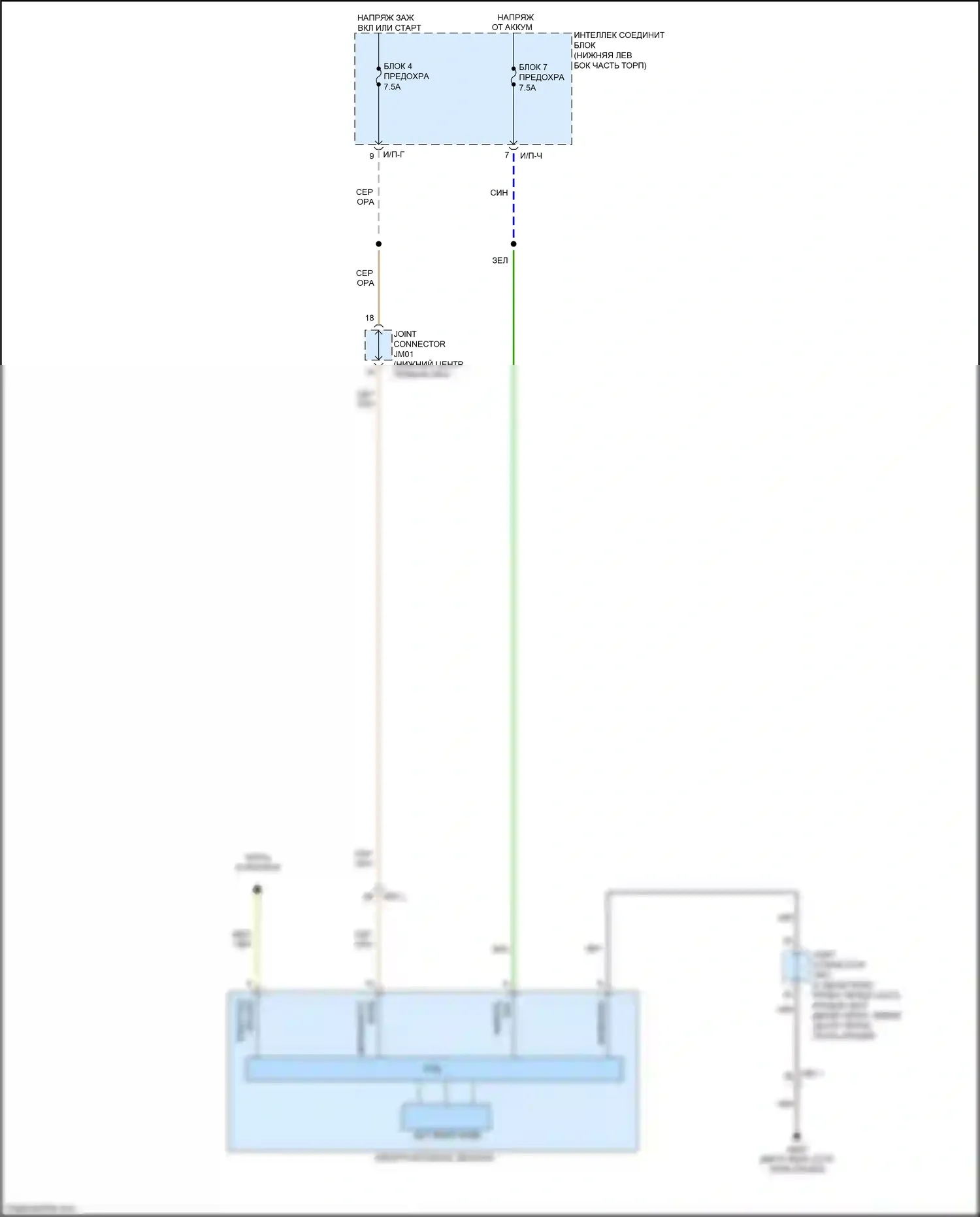 Sedona Kia III (2014-2020): Электросхема электрохромного зеркала, без homelink 