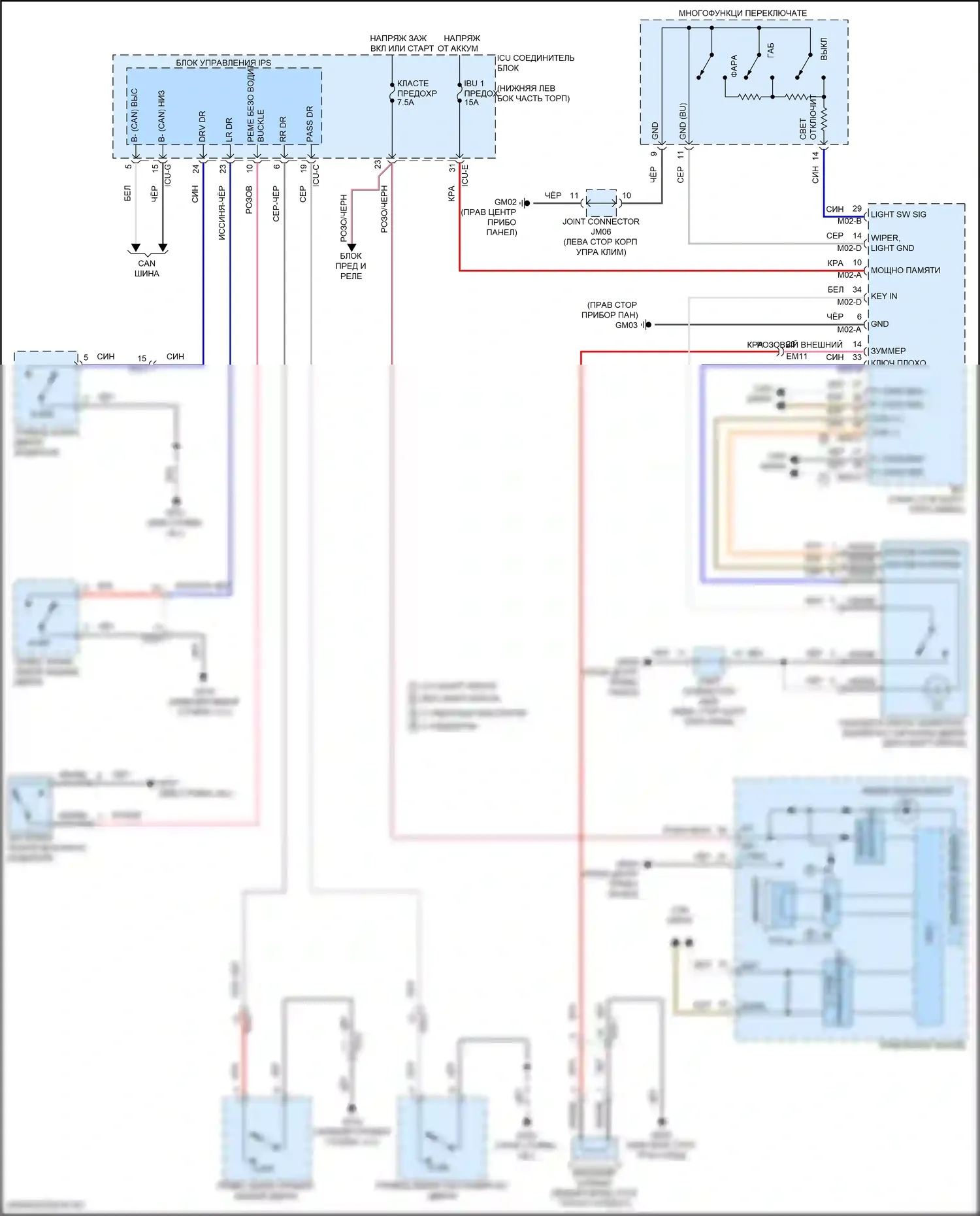 Seltos Kia I рестайлинг (2022-2024): Электросхема утора 