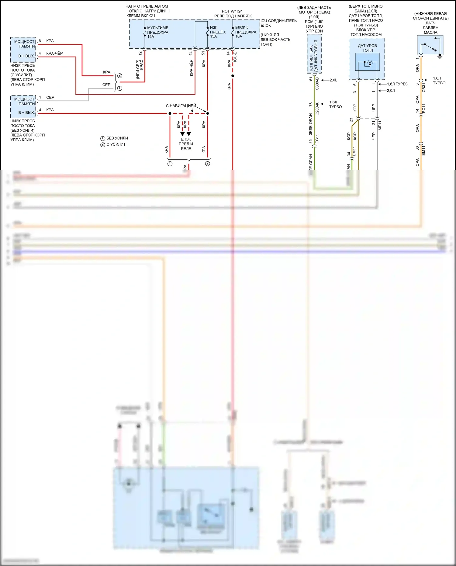 Seltos Kia I рестайлинг (2022-2024): Электросхема приборной панели, с контролем (2 из 4) 