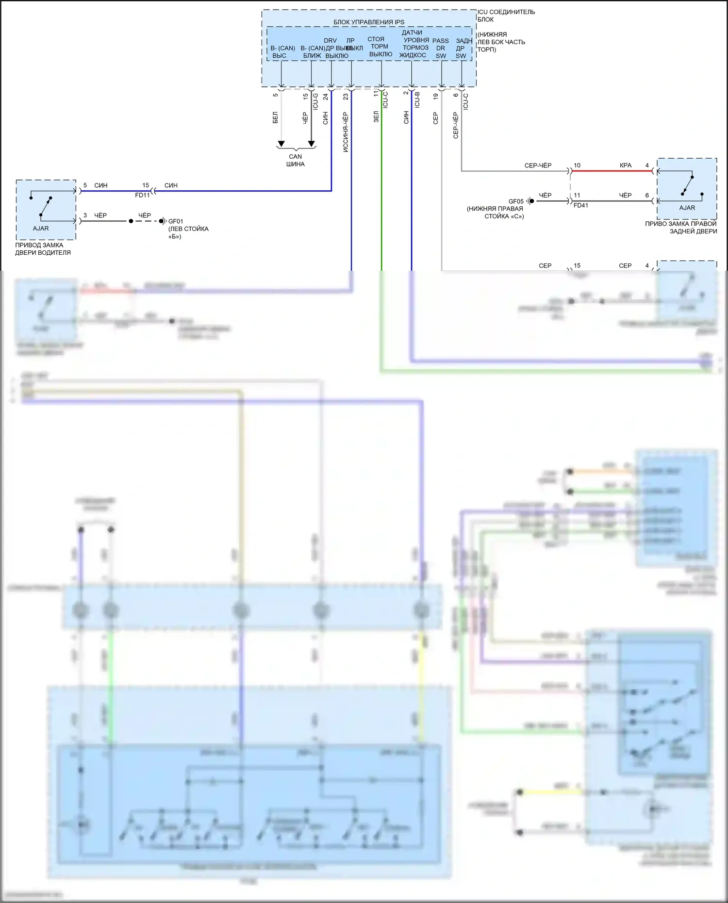 Seltos Kia I рестайлинг (2022-2024): Электросхема приборной панели, с контролем (3 из 4) 