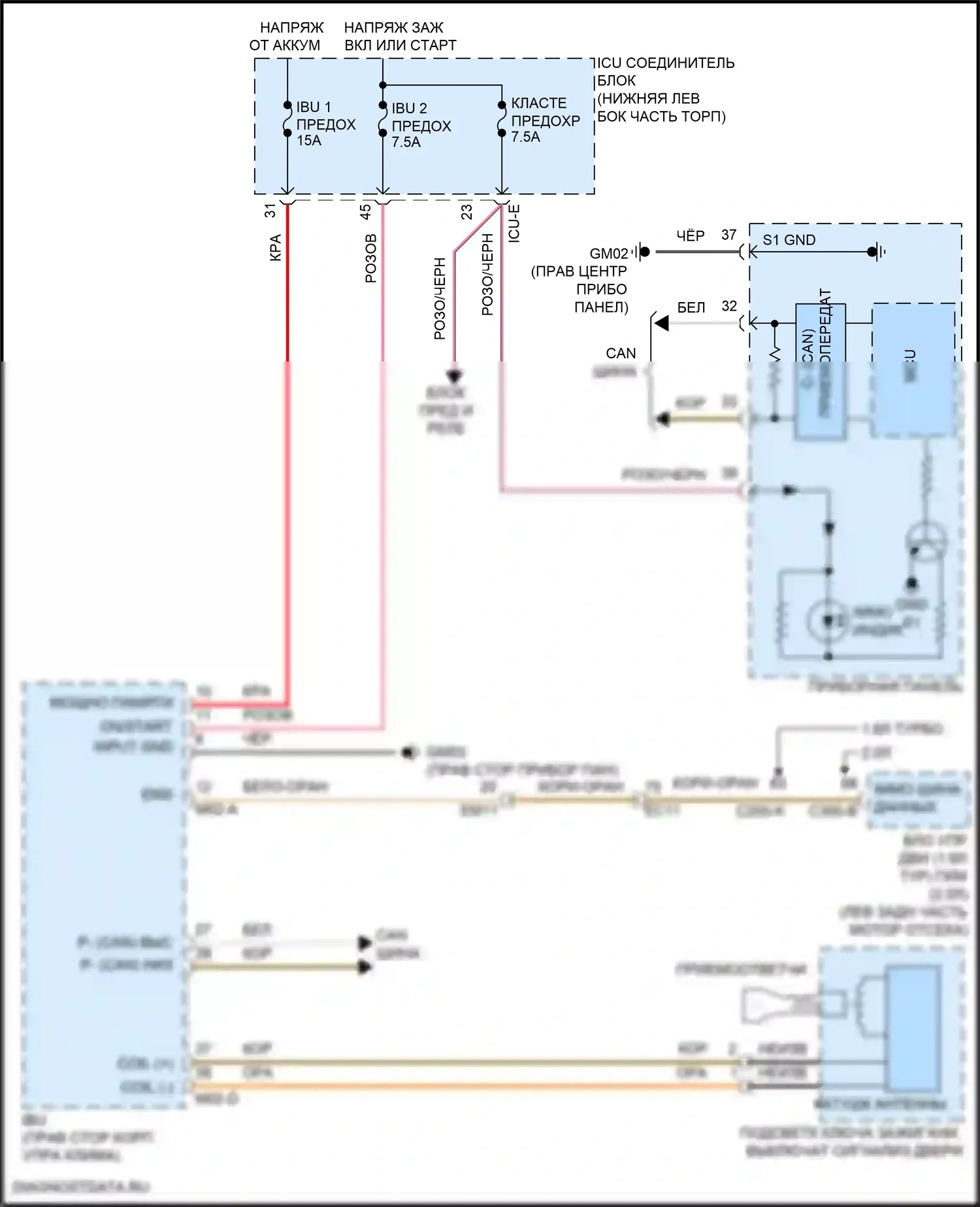 Seltos Kia I рестайлинг (2022-2024): Электросхема иммобилайзера, без смарт-ключа 