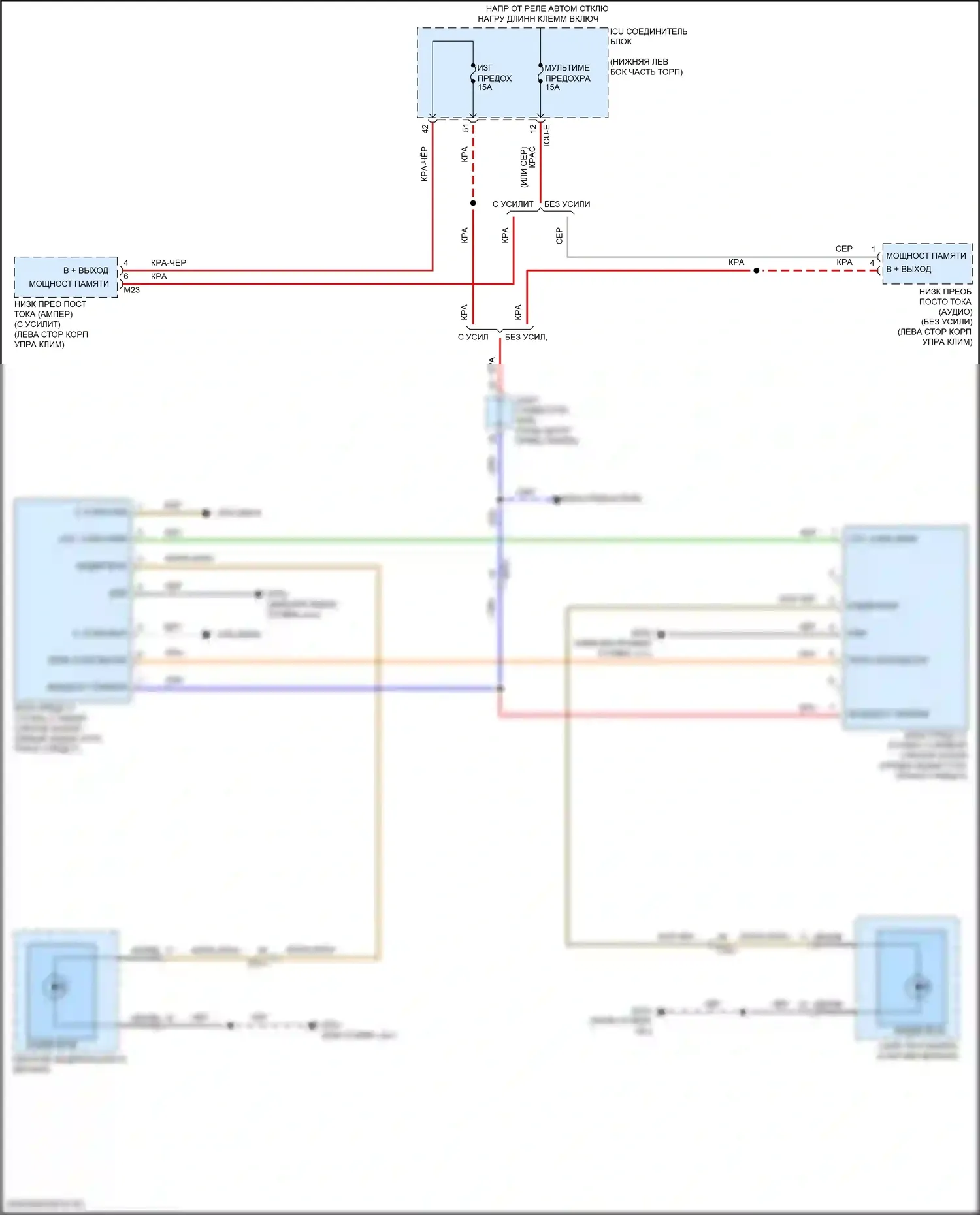 Seltos Kia I рестайлинг (2022-2024): Электросхема информационной системы в слепой зоне 