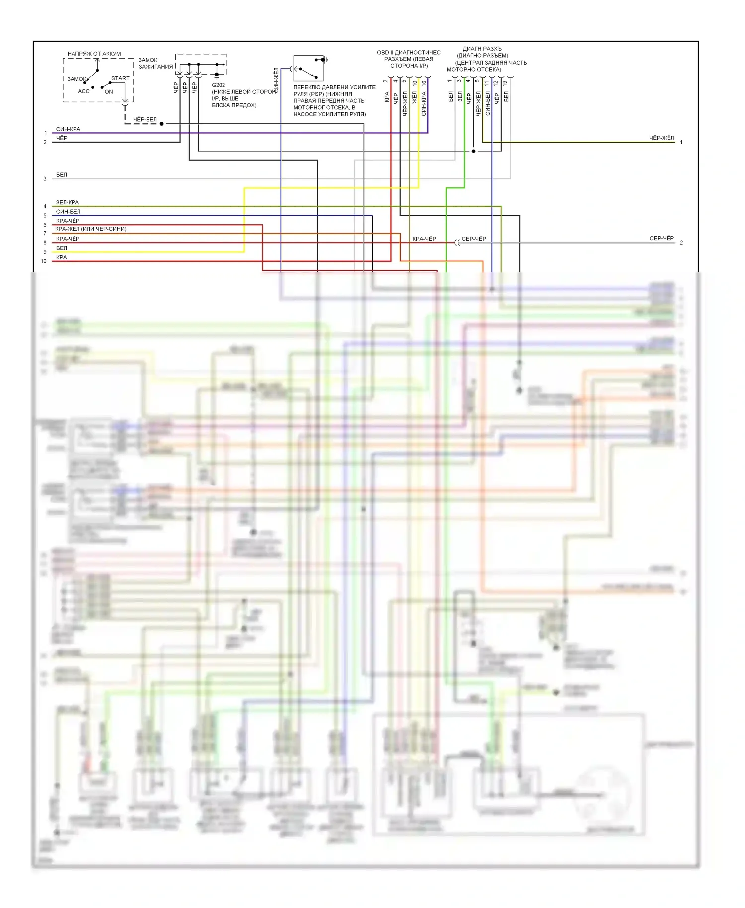Sephia Kia I рестайлинг (1994-1998): Электросхема двигателя 1.8ls (2 из 3) 