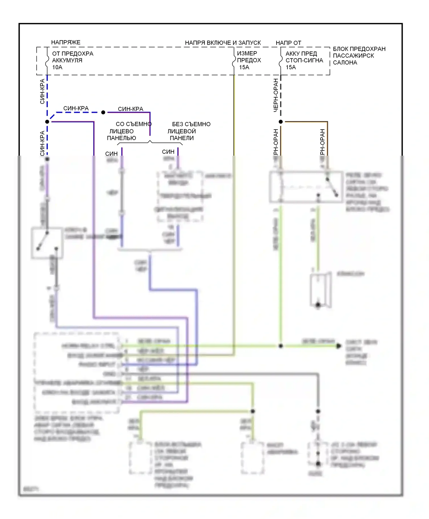 Sephia Kia I рестайлинг (1994-1998): Сигнализации электросхема 