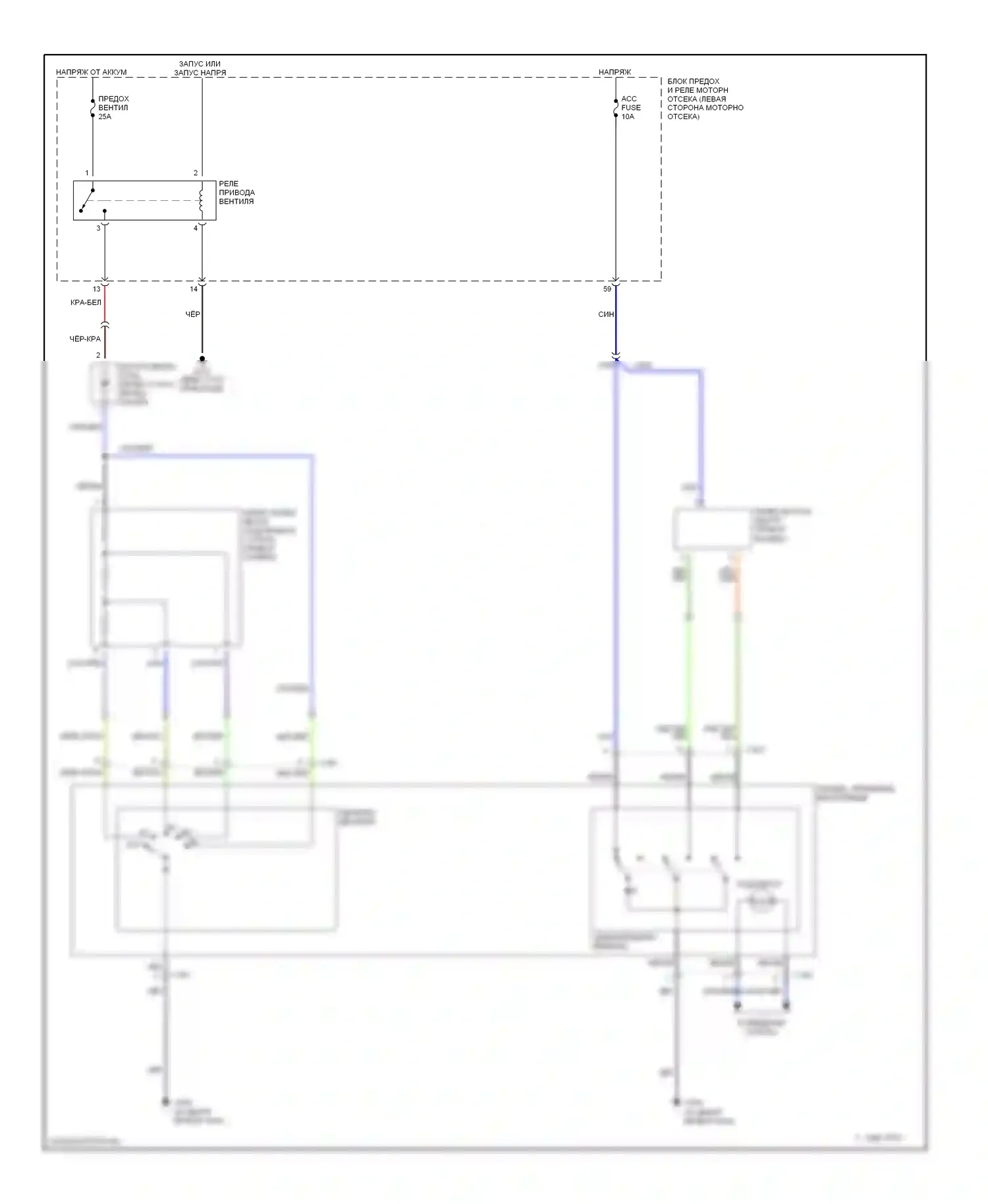 Sephia Kia II (1997-2001): Электросхема нагревателя 
