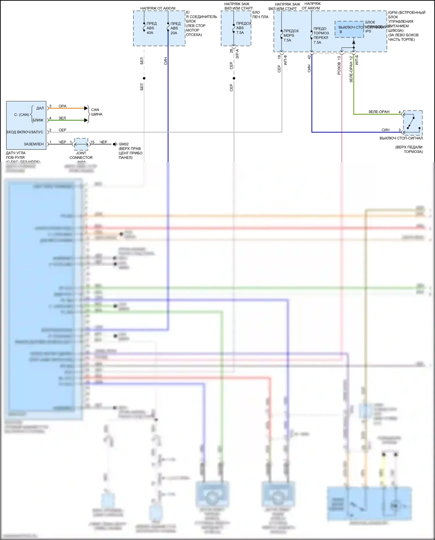 Sorento Prime Kia III рестайлинг (2017-2020): Антиблокировочная система abs электросхема (1 из 2) 