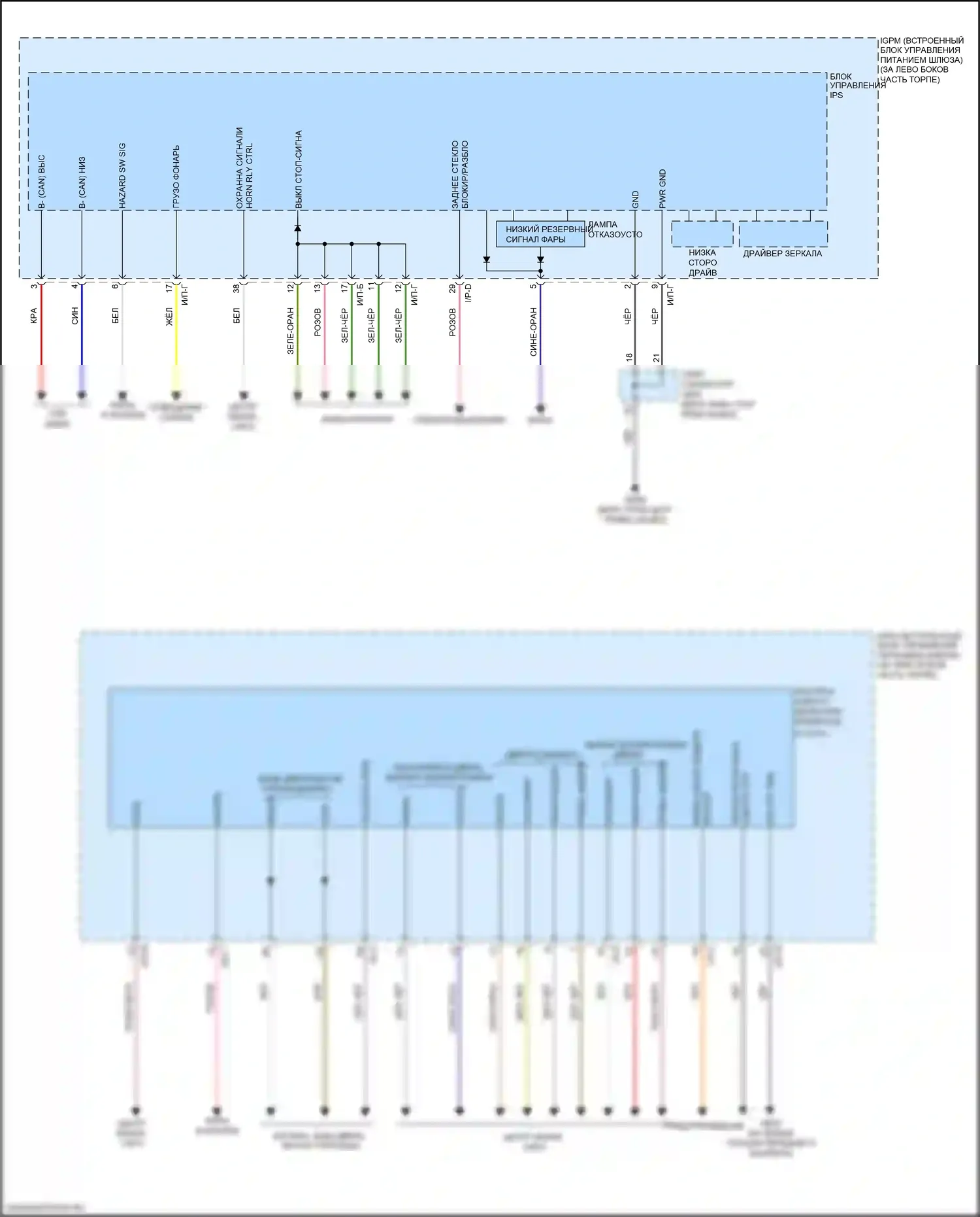 Sorento Prime Kia III рестайлинг (2017-2020): Электросхема блока управления ips (1 из 2) 