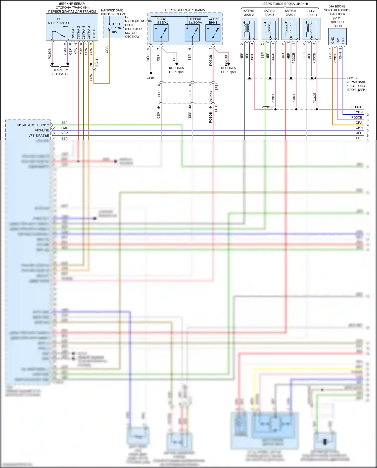 Sorento Prime Kia III рестайлинг (2017-2020): Электросхема двигателя 2.4л (1 из 5) 