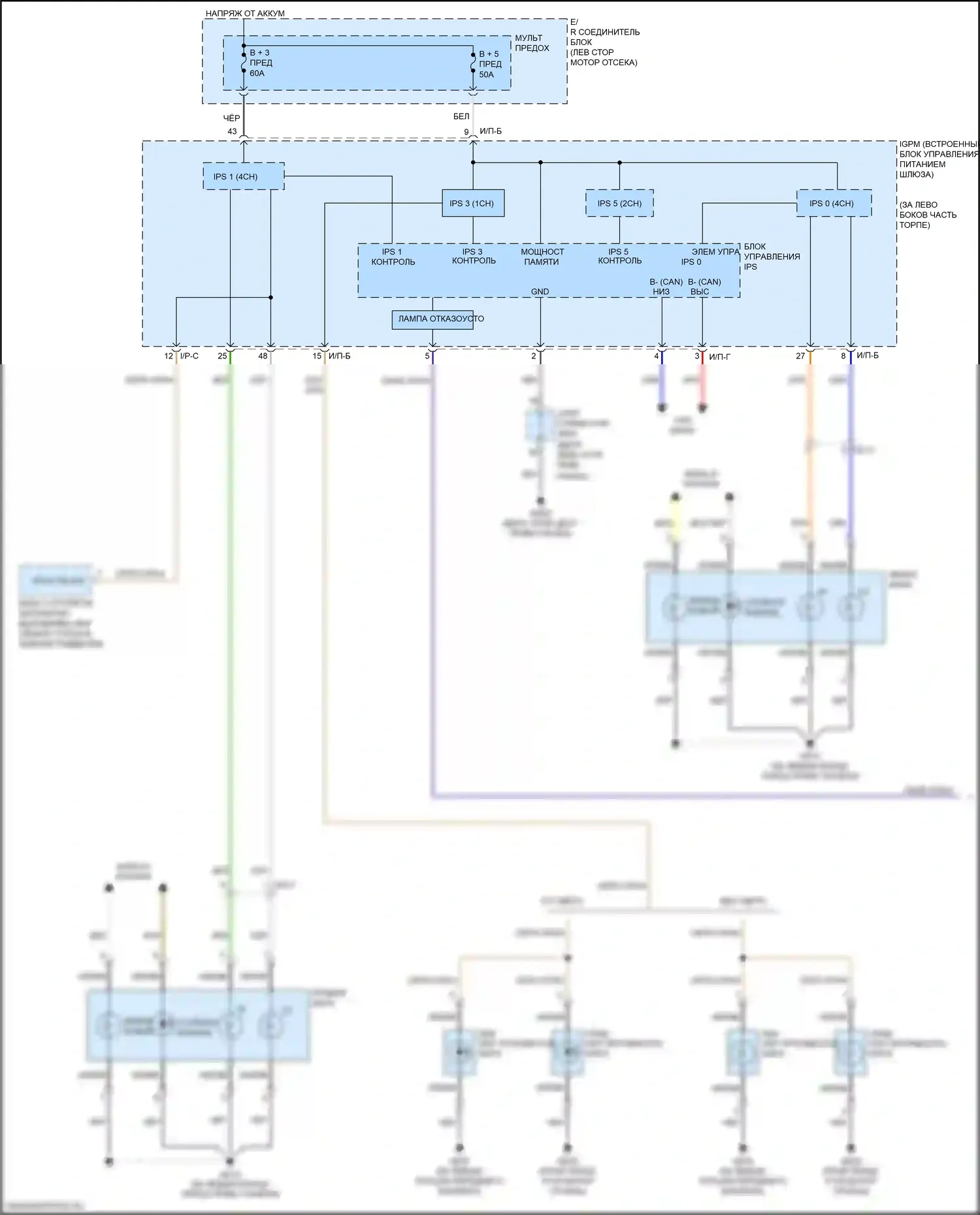Sorento Prime Kia III рестайлинг (2017-2020): Электросхема автоламп (1 из 2) 