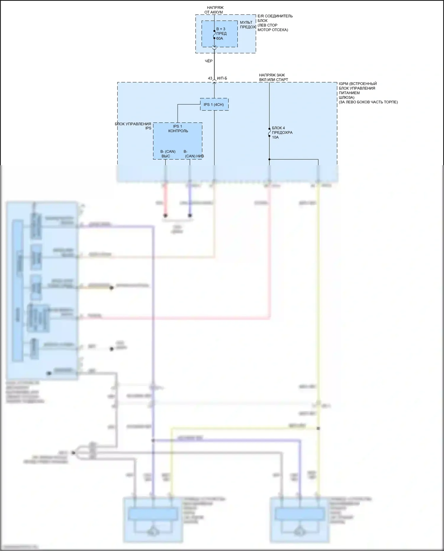 Sorento Prime Kia III рестайлинг (2017-2020): Электросхема системы автоматического корректора фар (ahls) 