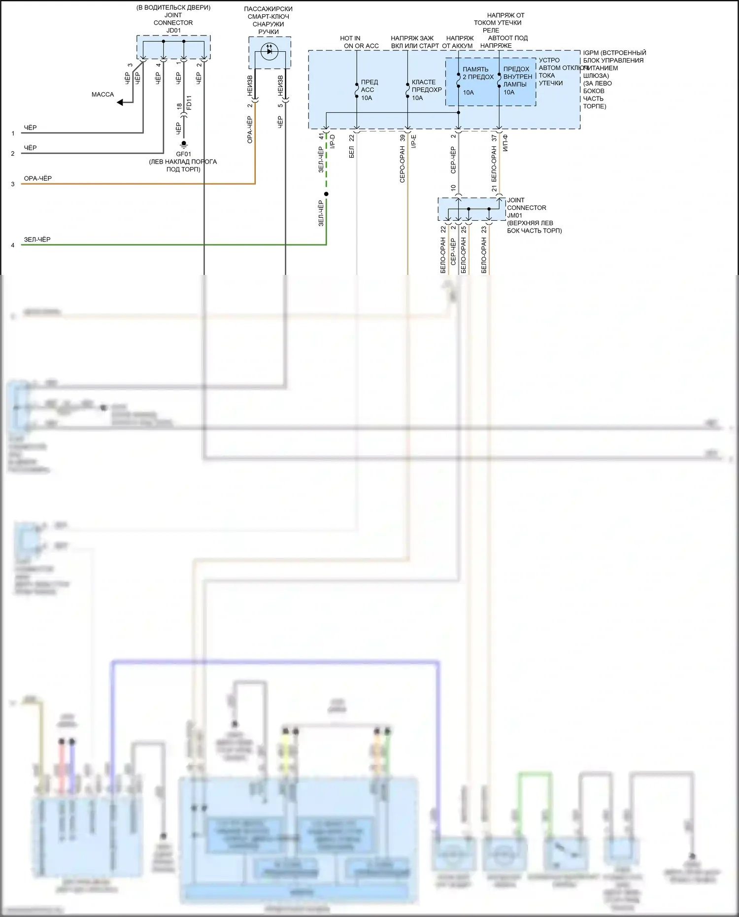 Sorento Prime Kia III рестайлинг (2017-2020): Электросхема освещения салона (2 из 3) 