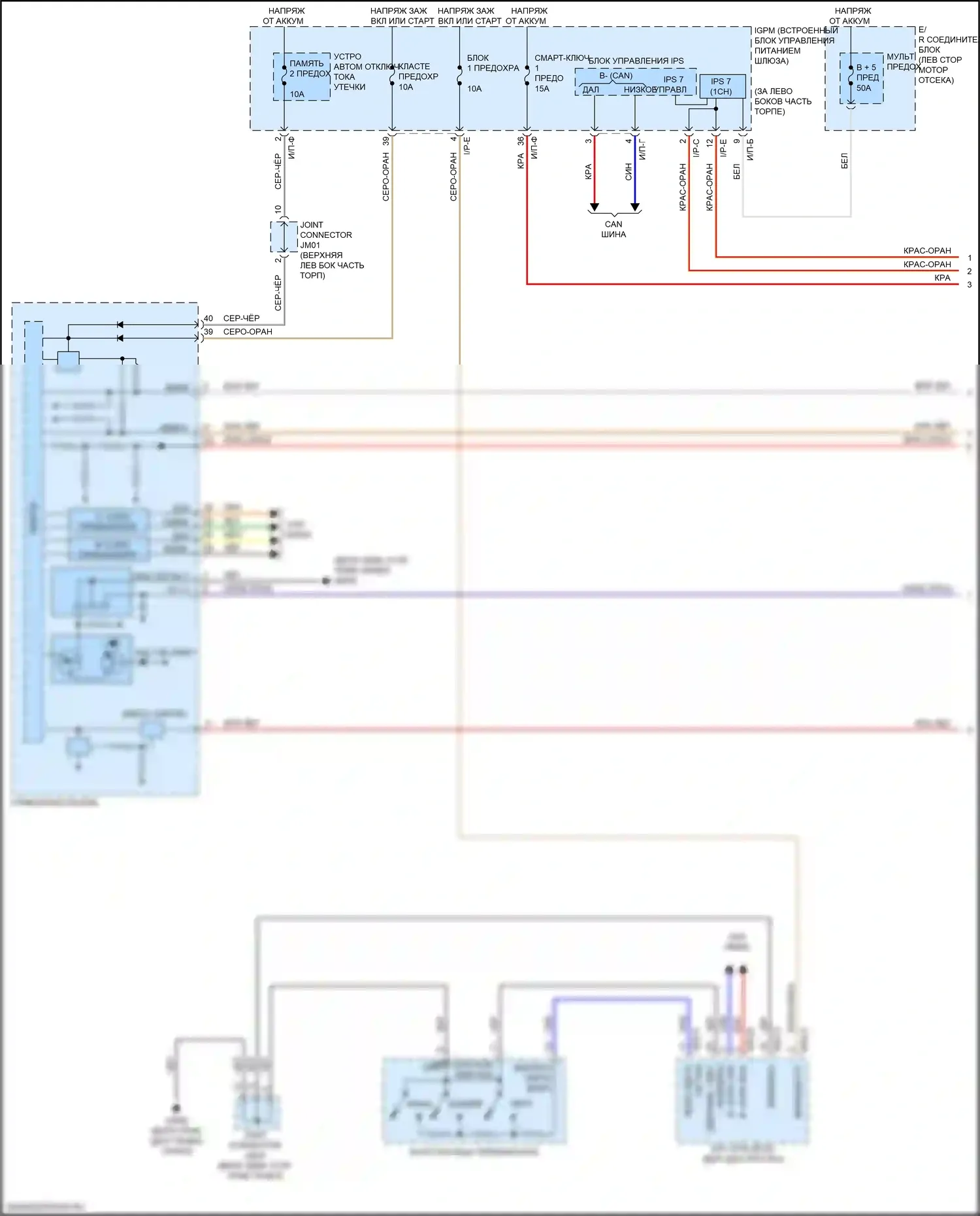 Sorento Prime Kia III рестайлинг (2017-2020): Электросхема подсветки приборной панели (1 из 3) 
