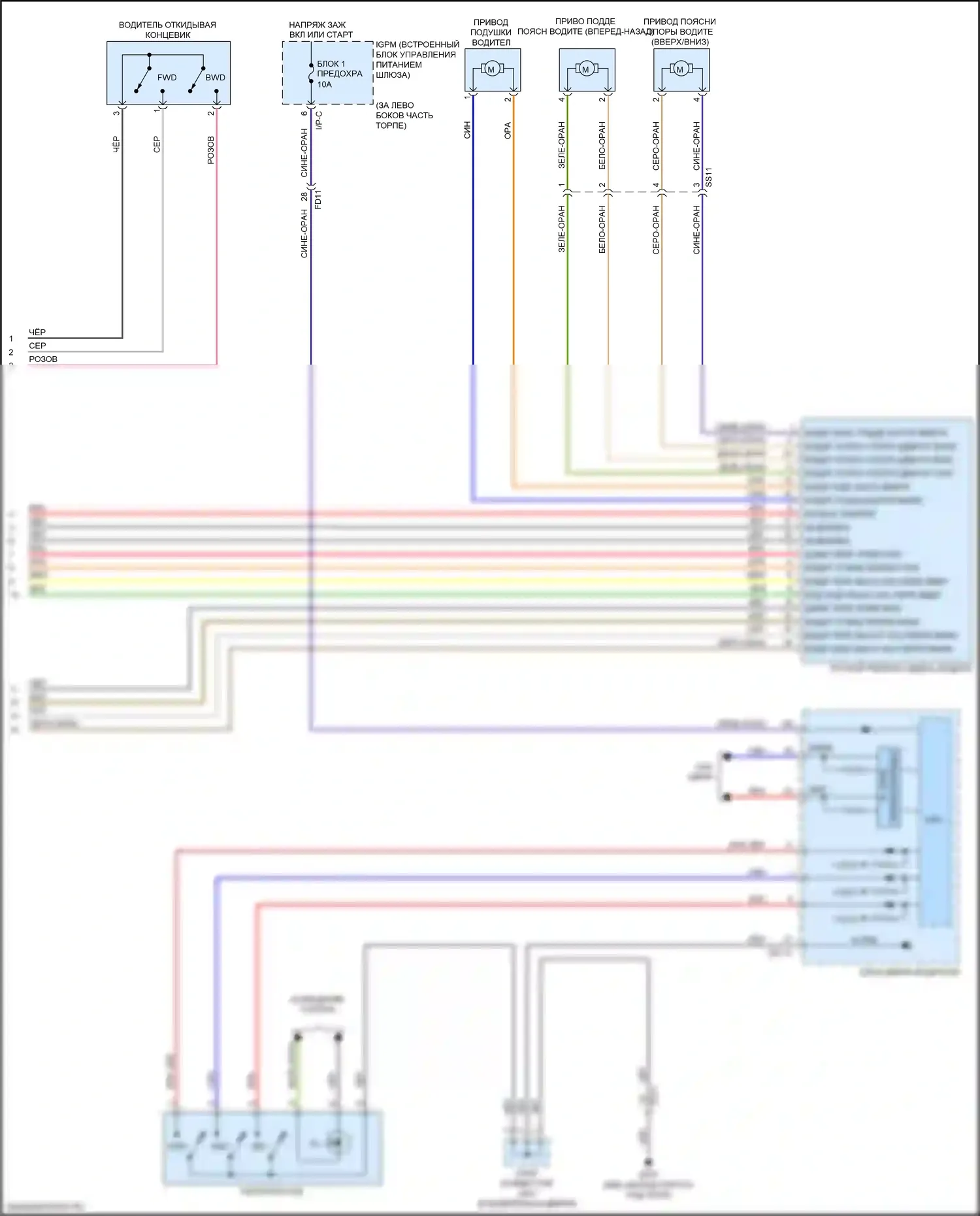 Sorento Prime Kia III рестайлинг (2017-2020): Электросхема сиденья памяти (2 из 2) 