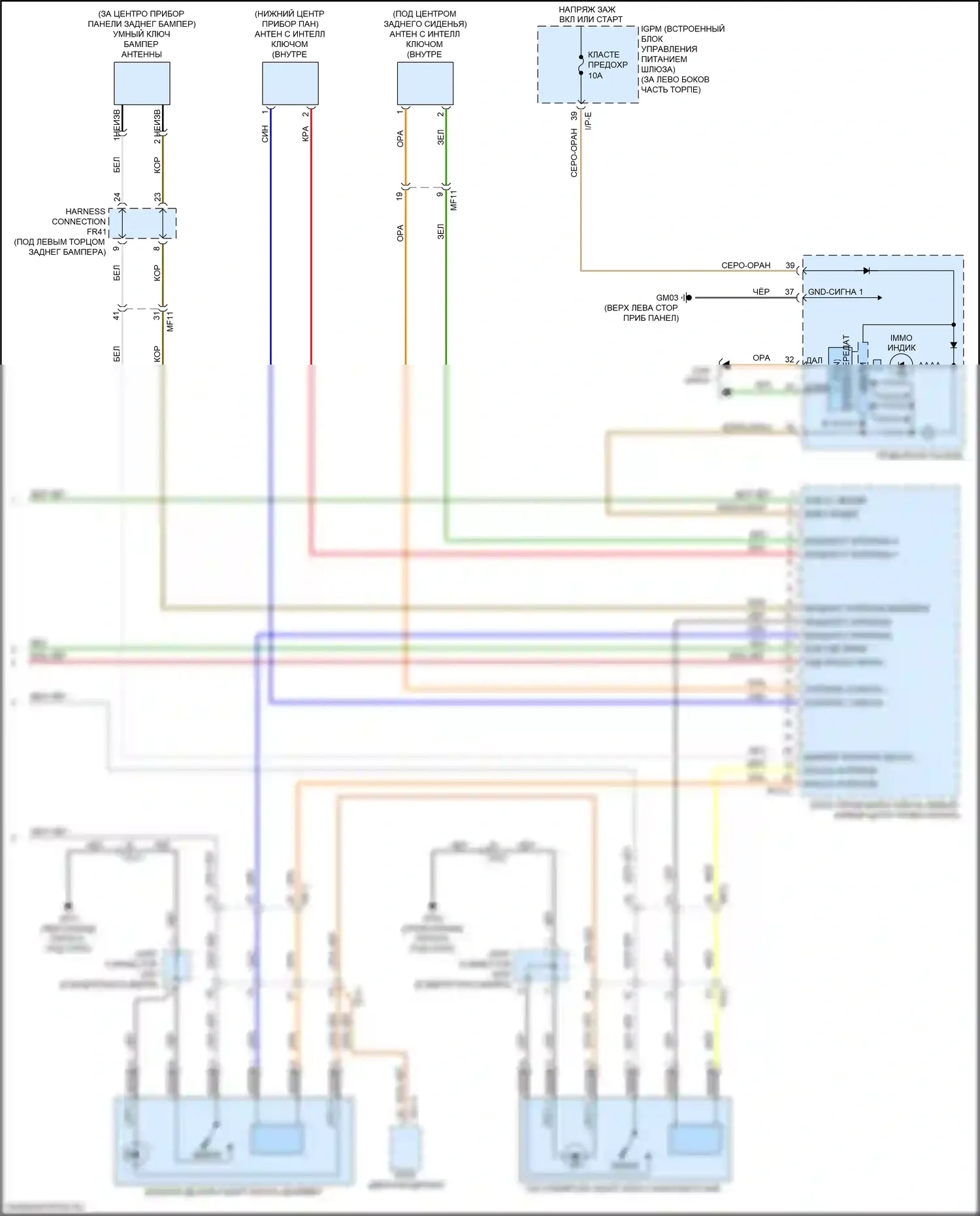 Sorento Prime Kia III рестайлинг (2017-2020): Электросхема иммобилайзера, с интеллектуальной системой ключей (3 из 3) 