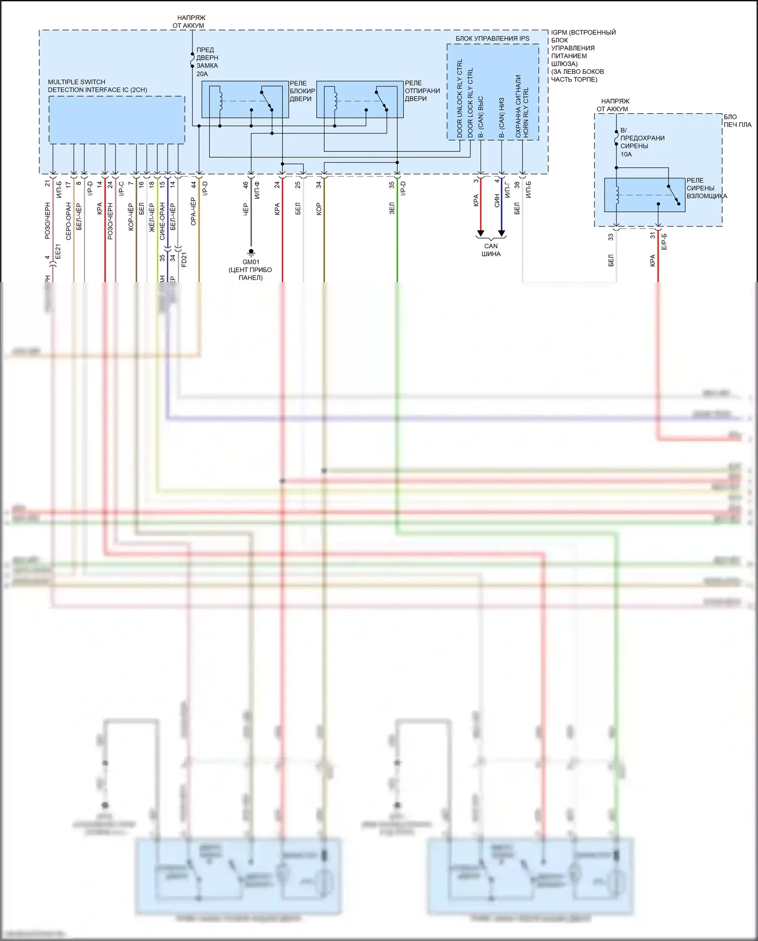 Sorento Prime Kia III рестайлинг (2017-2020): Электросхема защиты от взлома (2 из 3) 