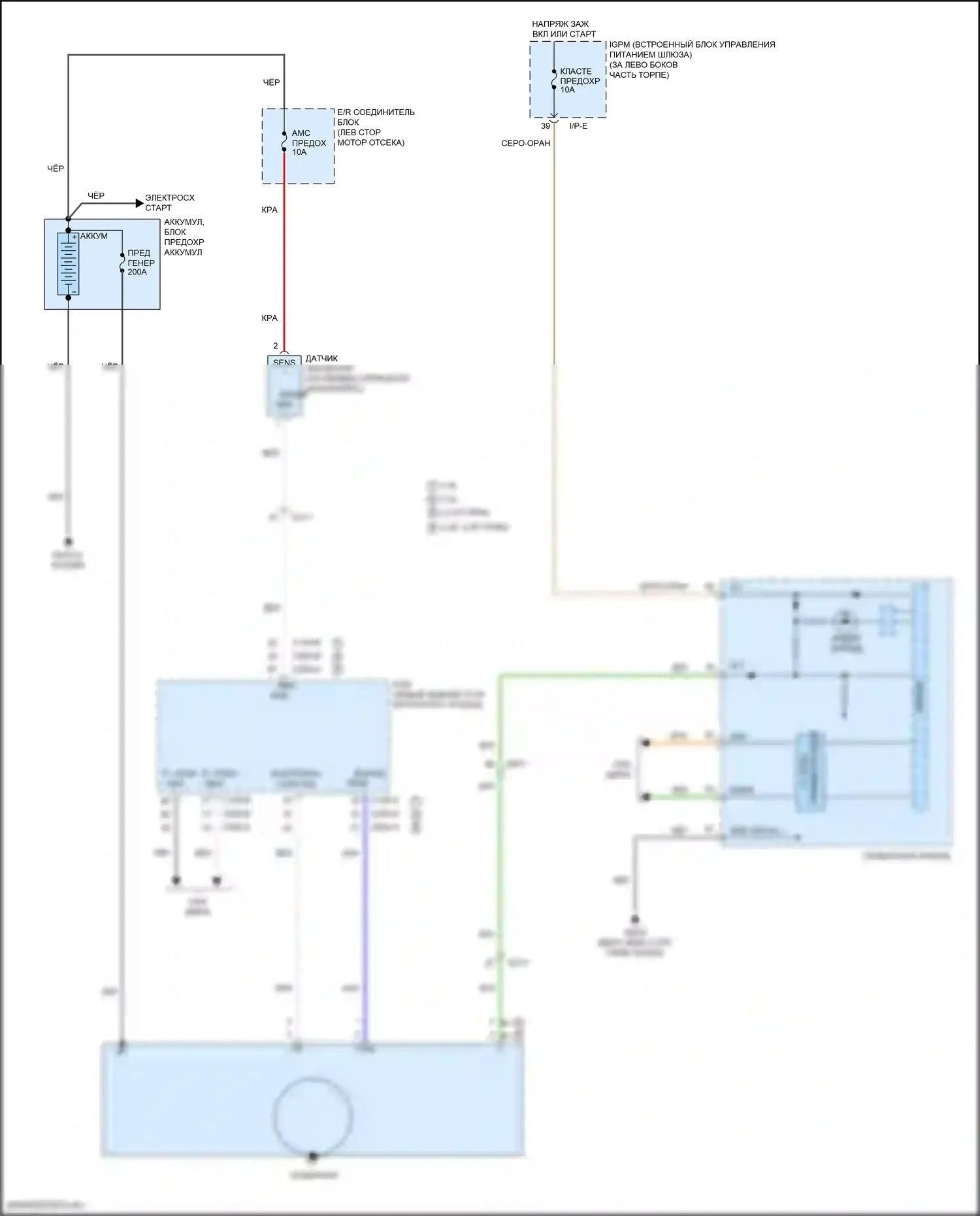 Sorento Prime Kia III рестайлинг (2017-2020): Электросхема генератора 
