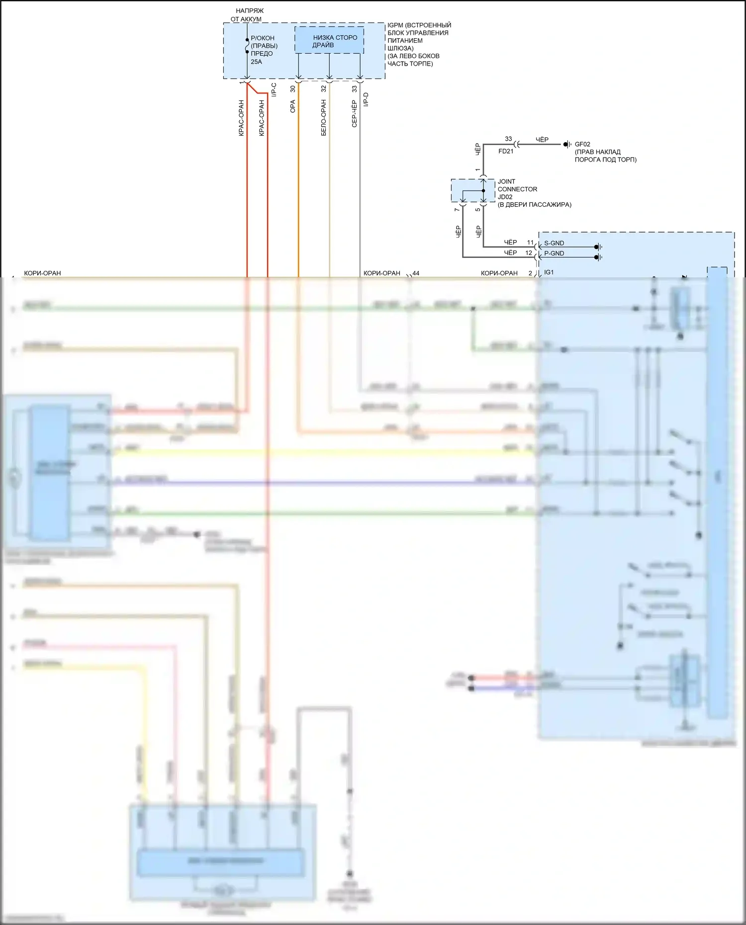 Sorento Prime Kia III рестайлинг (2017-2020): Электросхема стеклоподъемников, передние и задние стекла безопасности с ims (3 из 3) 