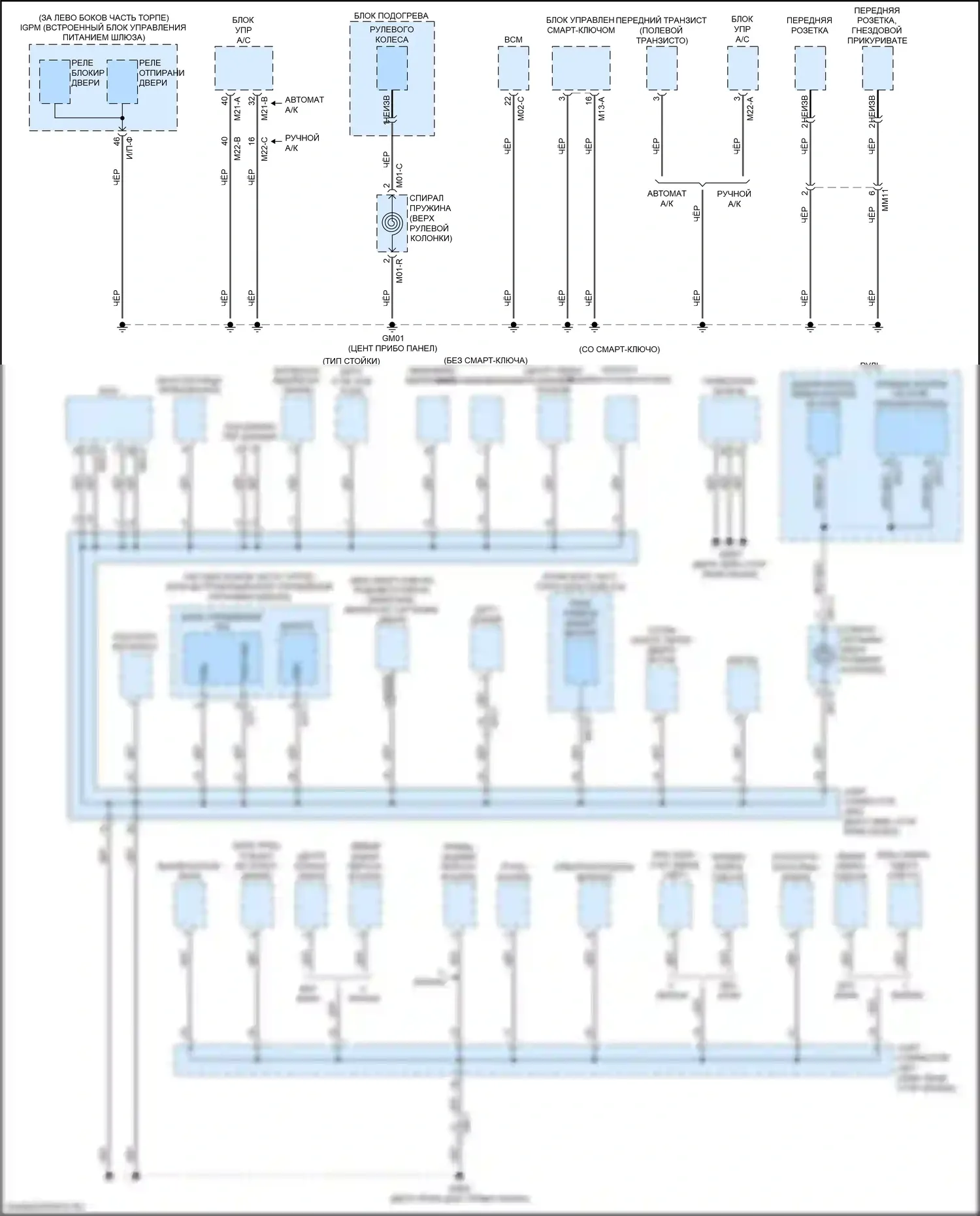 Sorento Prime Kia III рестайлинг (2017-2020): Электросхема разводки массы (1 из 6) 
