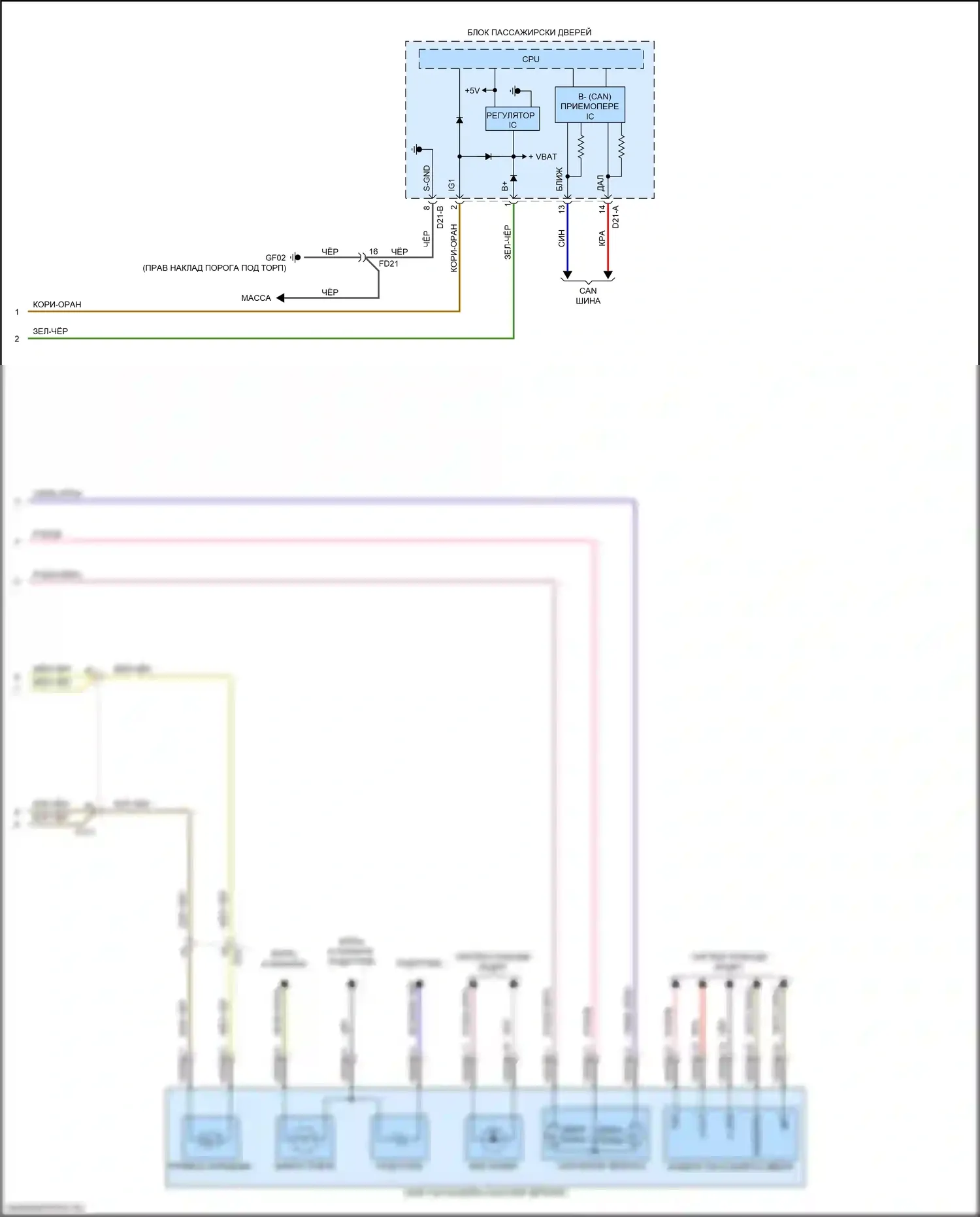 Sorento Prime Kia III рестайлинг (2017-2020): Электросхема зеркала питания (2 из 2) 