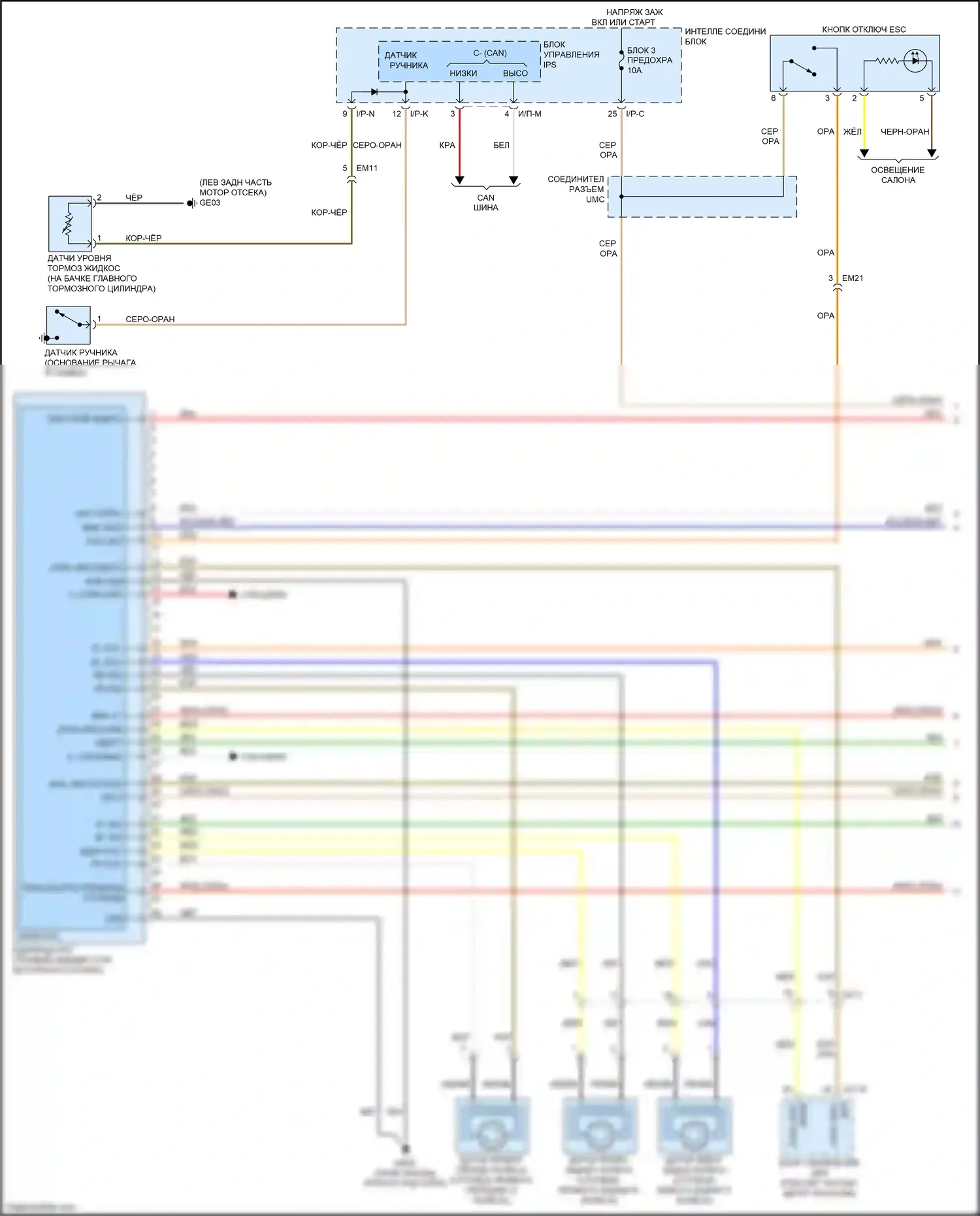 Sorento Prime Kia III (2014-2017): Антиблокировочная система abs электросхема (1 из 2) 