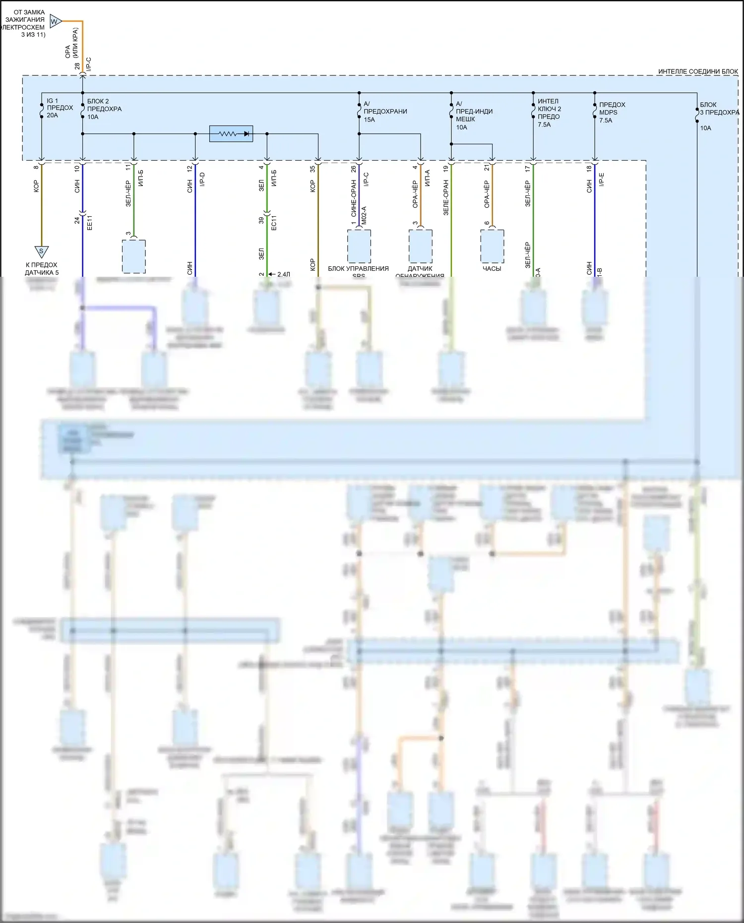 Sorento Prime Kia III (2014-2017): Электросхема блока предохранителей реле (10 из 11) 