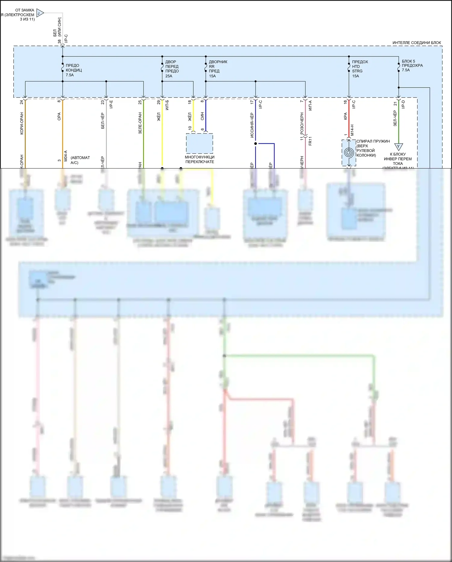 Sorento Prime Kia III (2014-2017): Электросхема блока предохранителей реле (11 из 11) 