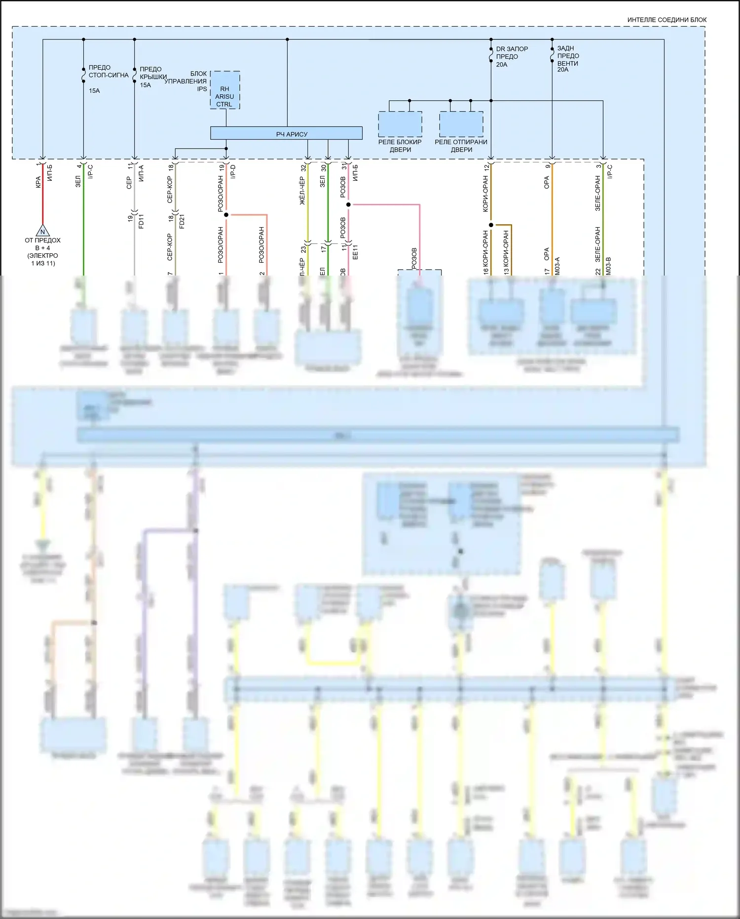 Sorento Prime Kia III (2014-2017): Электросхема блока предохранителей реле (2 из 11) 