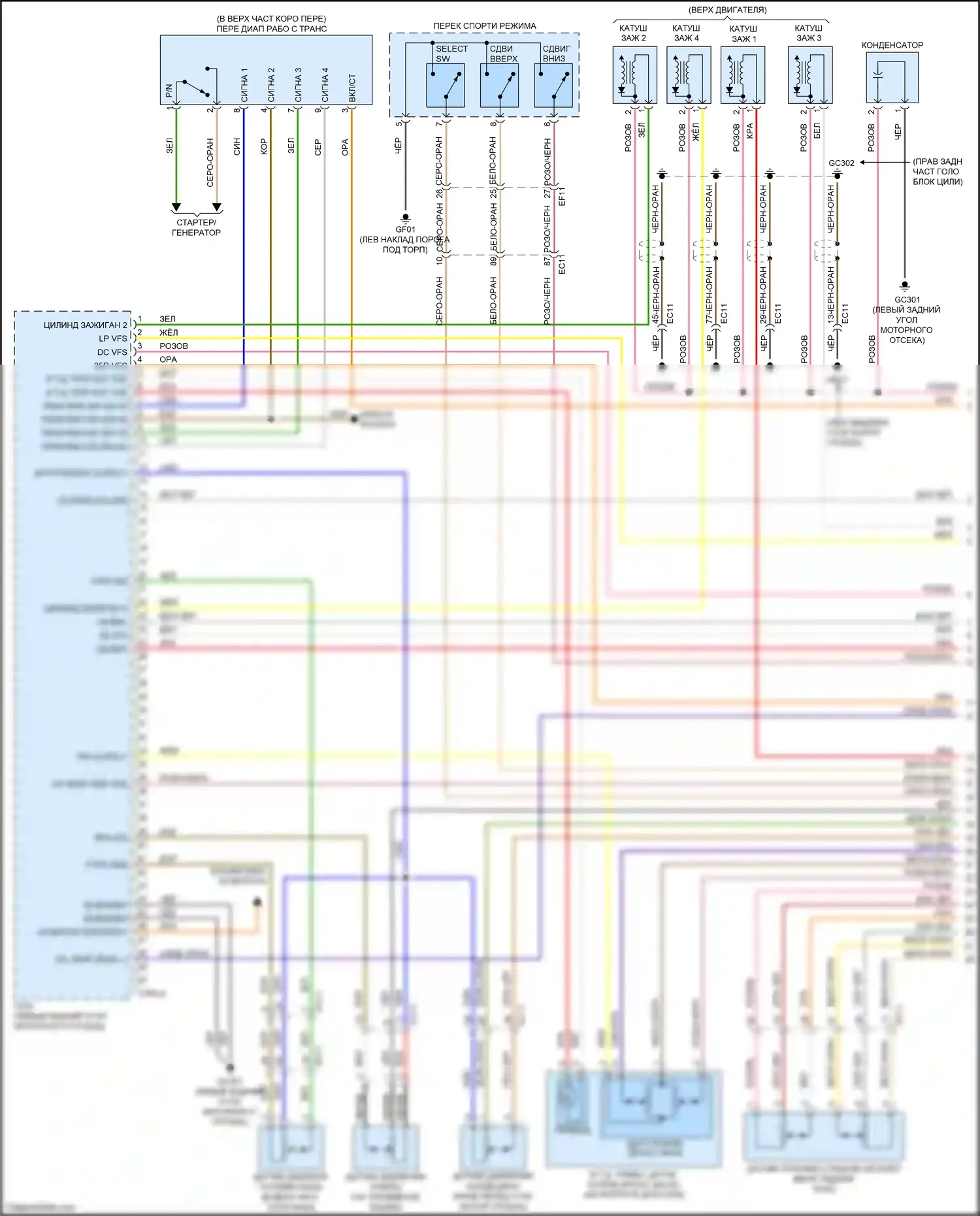 Sorento Prime Kia III (2014-2017): Электросхема двигателя 2.4л (1 из 5) 