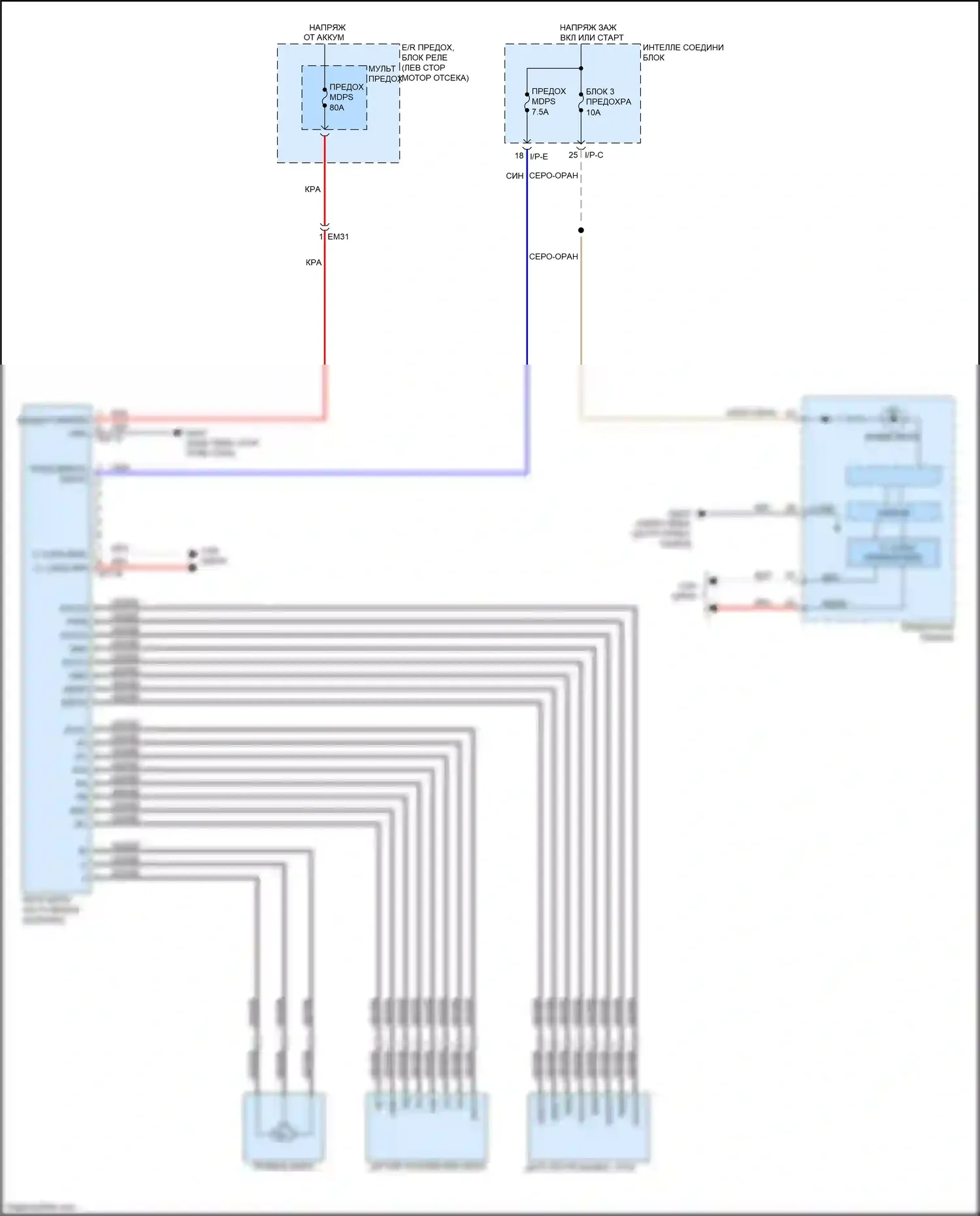 Sorento Prime Kia III (2014-2017): Электросхема электроусилителя руля 