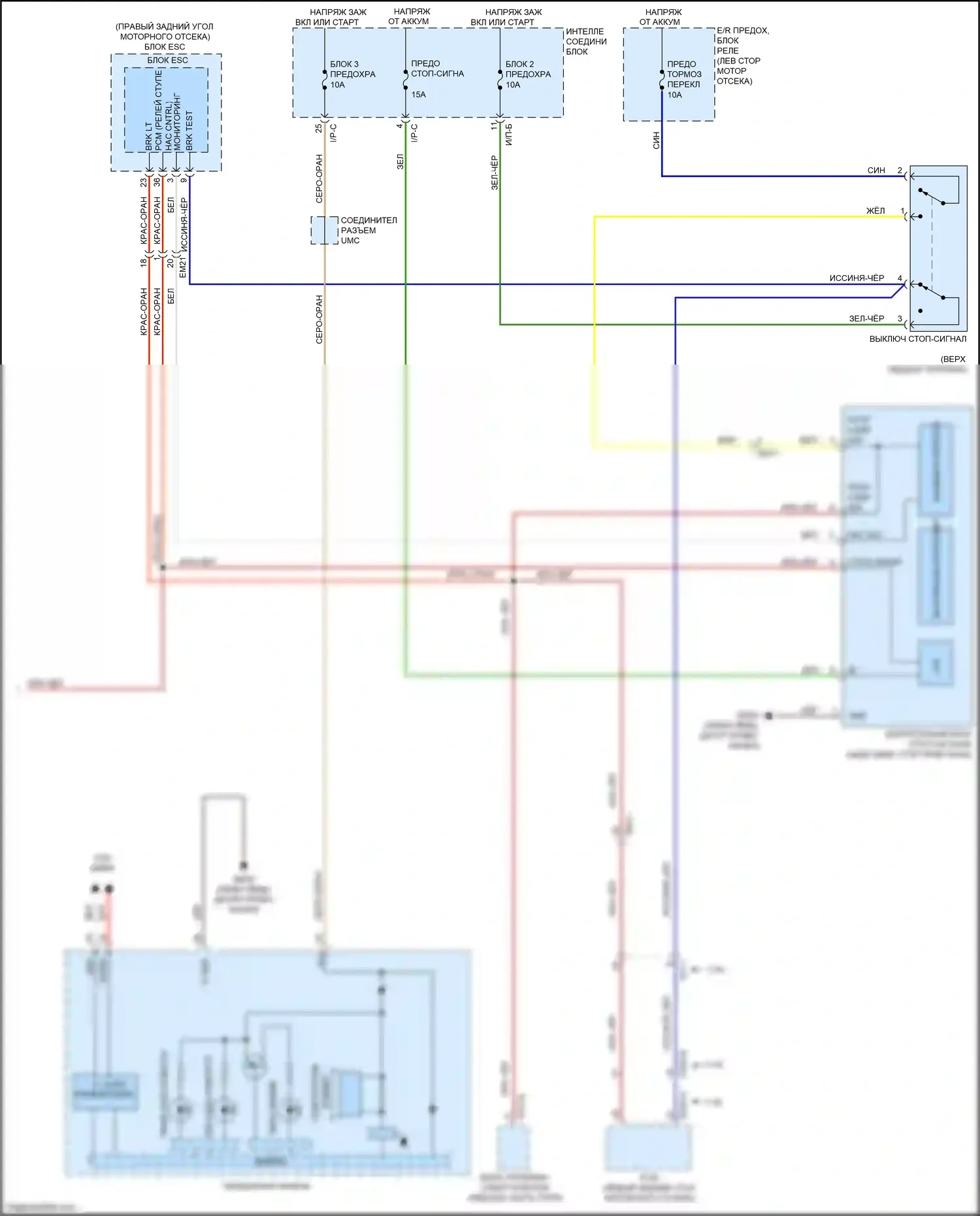 Sorento Prime Kia III (2014-2017): Электросхема фар и фонарей (3 из 3) 