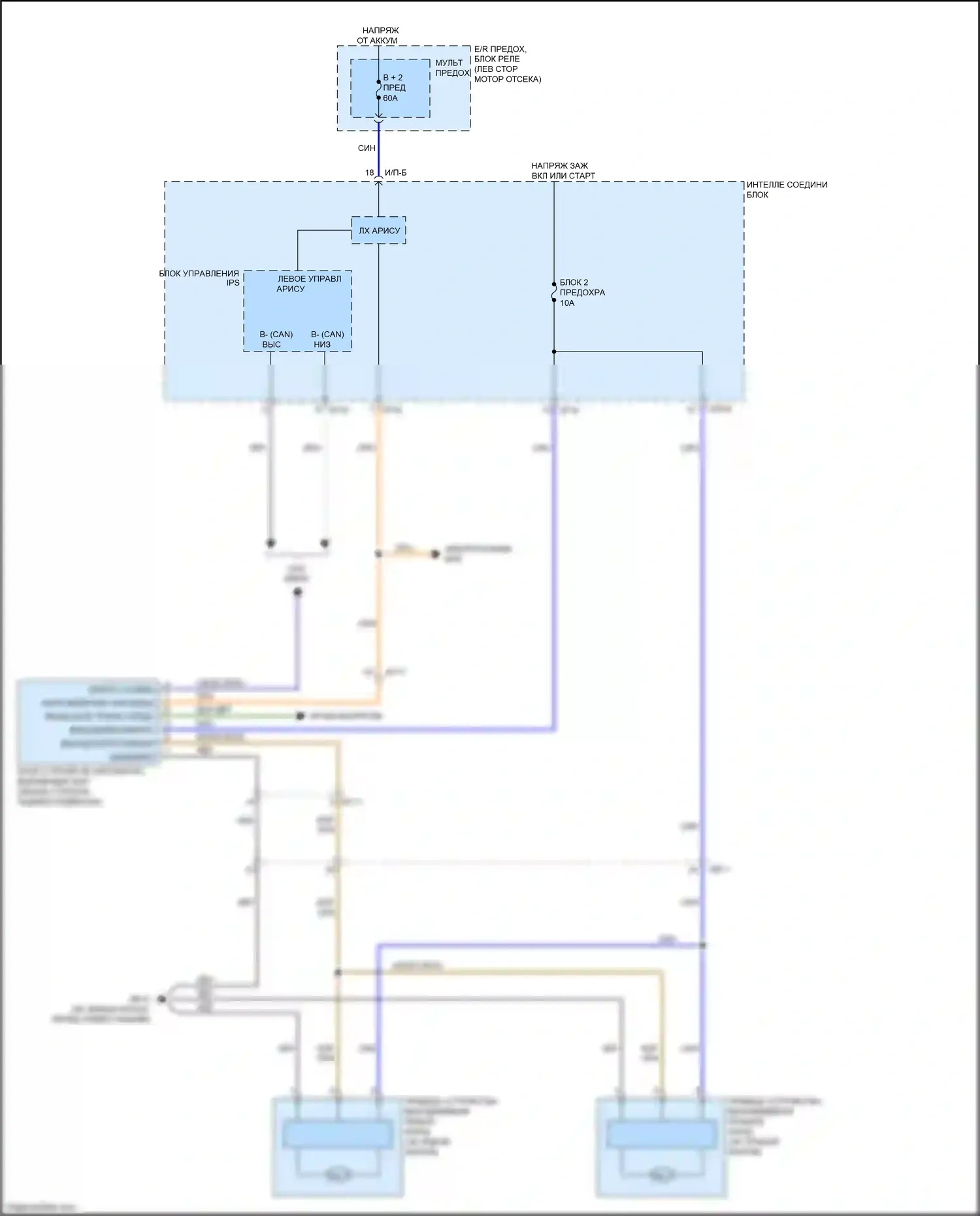Sorento Prime Kia III (2014-2017): Электросхема системы автоматического корректора фар (ahls) 