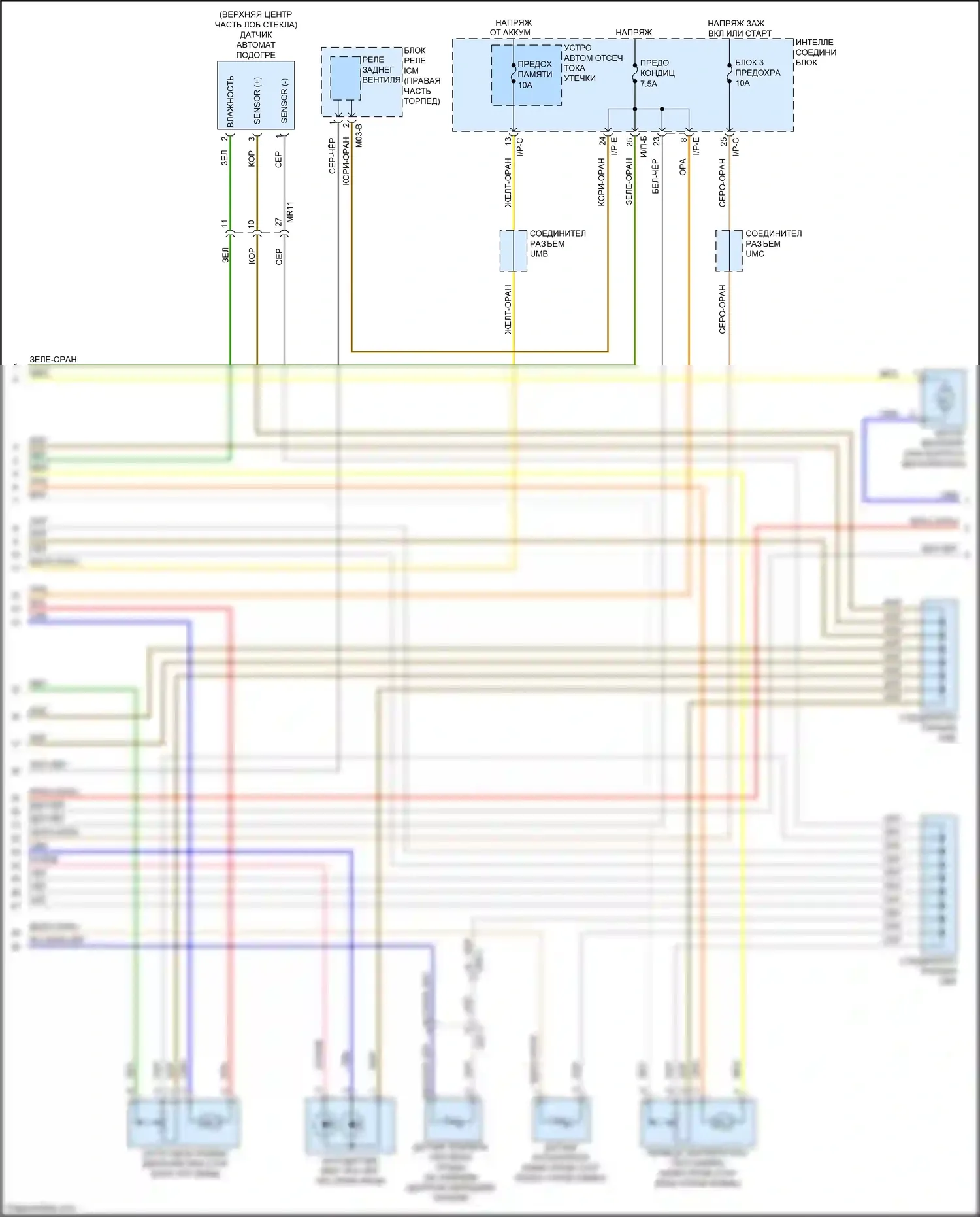 Sorento Prime Kia III (2014-2017): Электросхема климат контроля (2 из 3) 