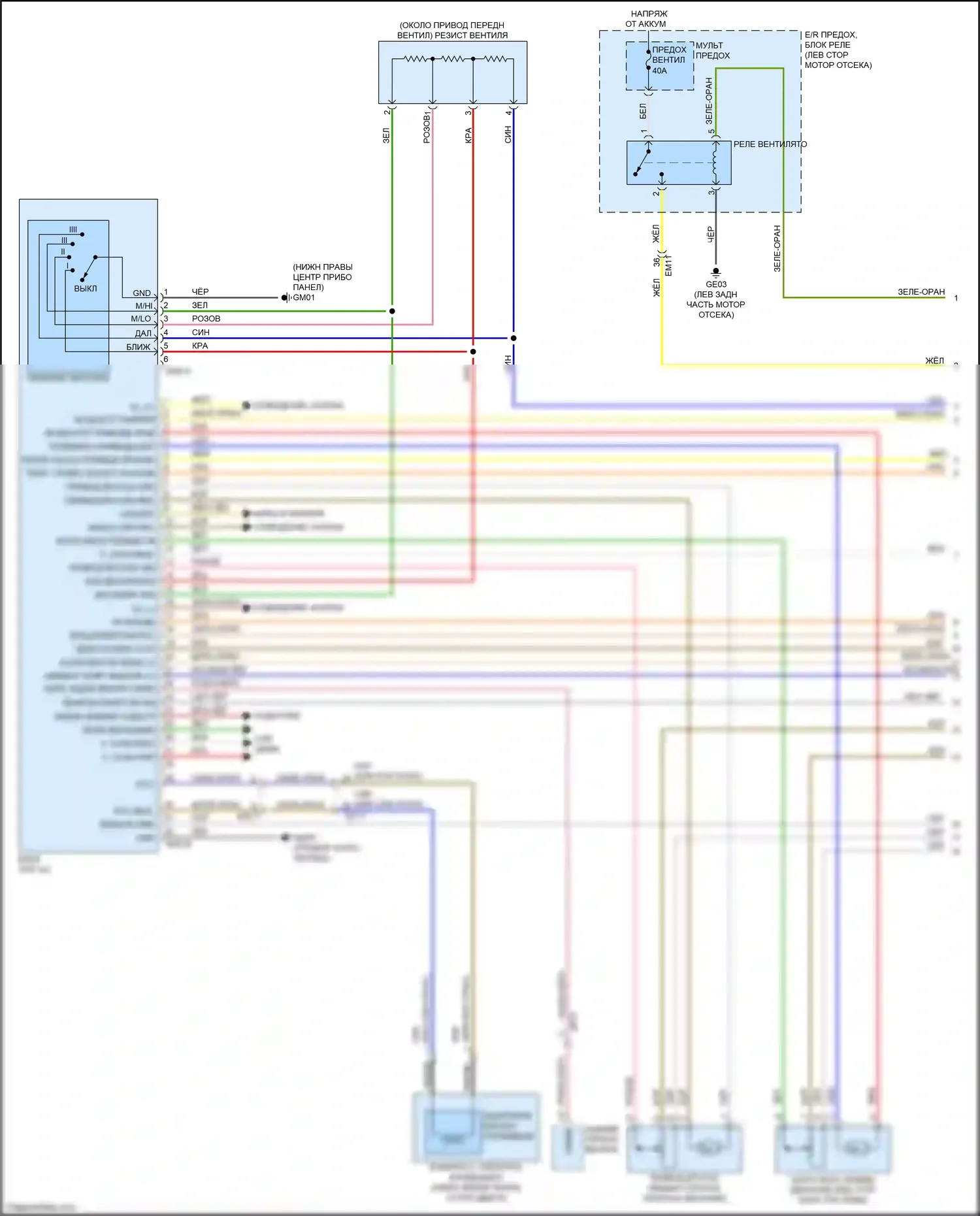 Sorento Prime Kia III (2014-2017): Электросхема ручного кондиционера (1 из 3) 
