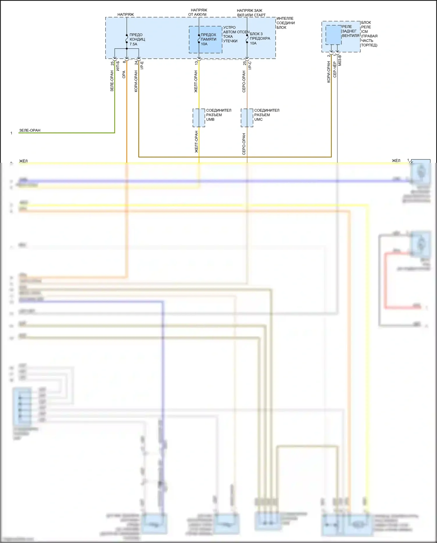 Sorento Prime Kia III (2014-2017): Электросхема ручного кондиционера (2 из 3) 