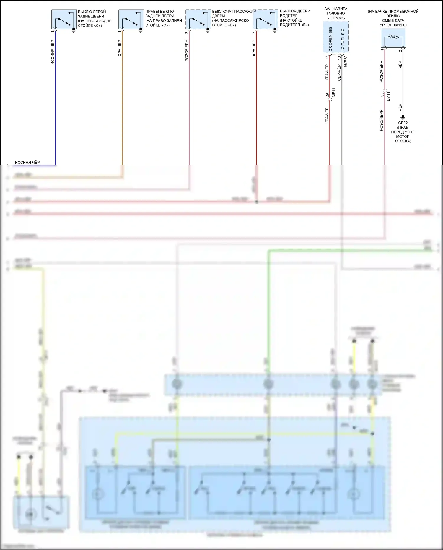 Sorento Prime Kia III (2014-2017): Электросхема приборной панели, со сверхвидением (2 из 3) 