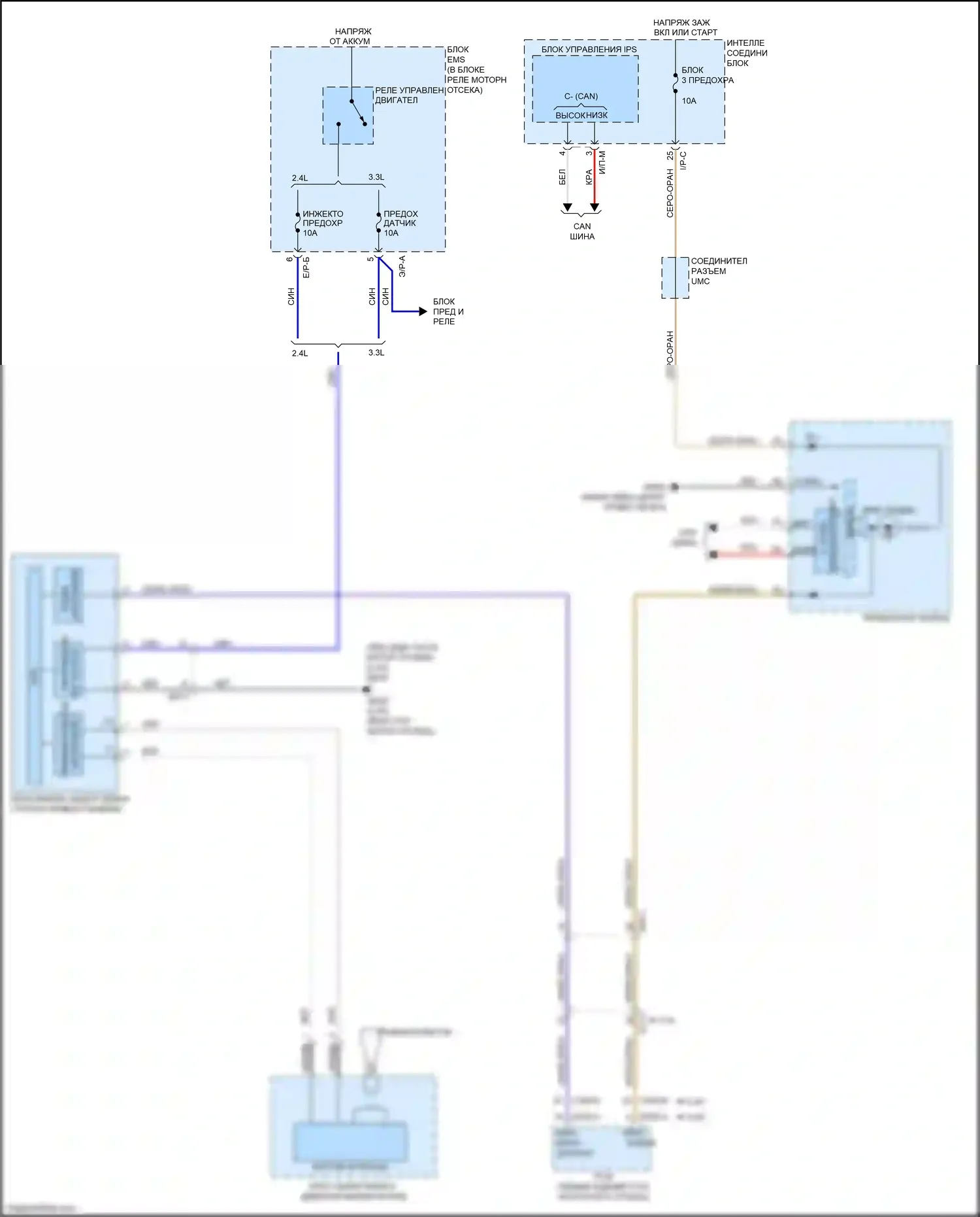 Sorento Prime Kia III (2014-2017): Электросхема иммобилайзера, без смарт-ключа 