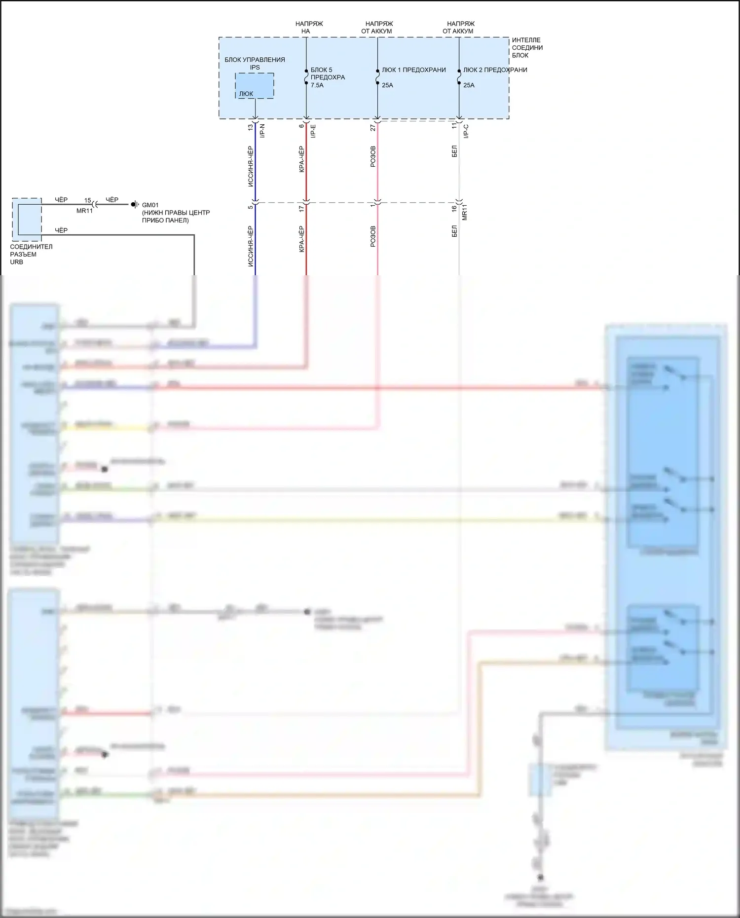 Sorento Prime Kia III (2014-2017): Электросхема складной крыши/люка 