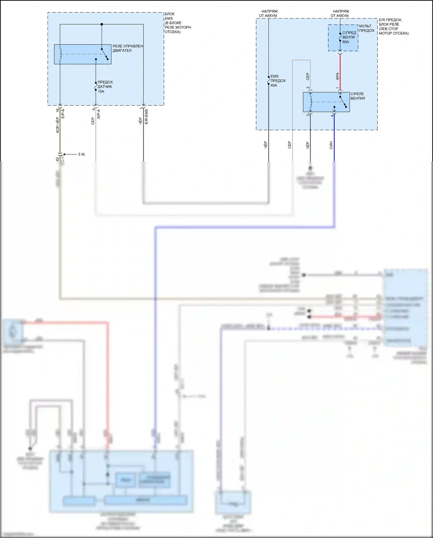 Sorento Prime Kia III (2014-2017): Электросхема вентилятора охлаждения 